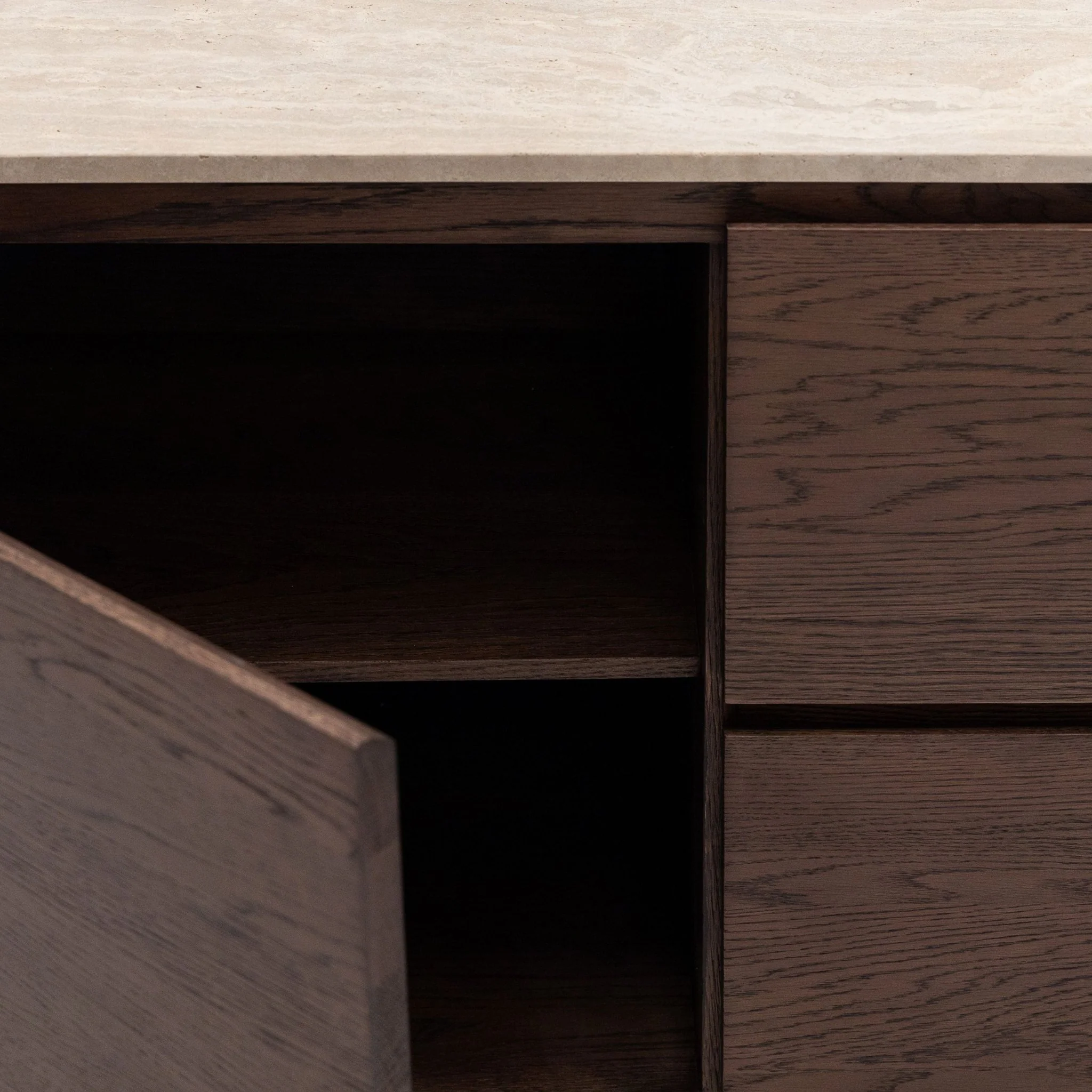 Kami 220 Sideboard - Espresso Oak & Travertine - Image 9