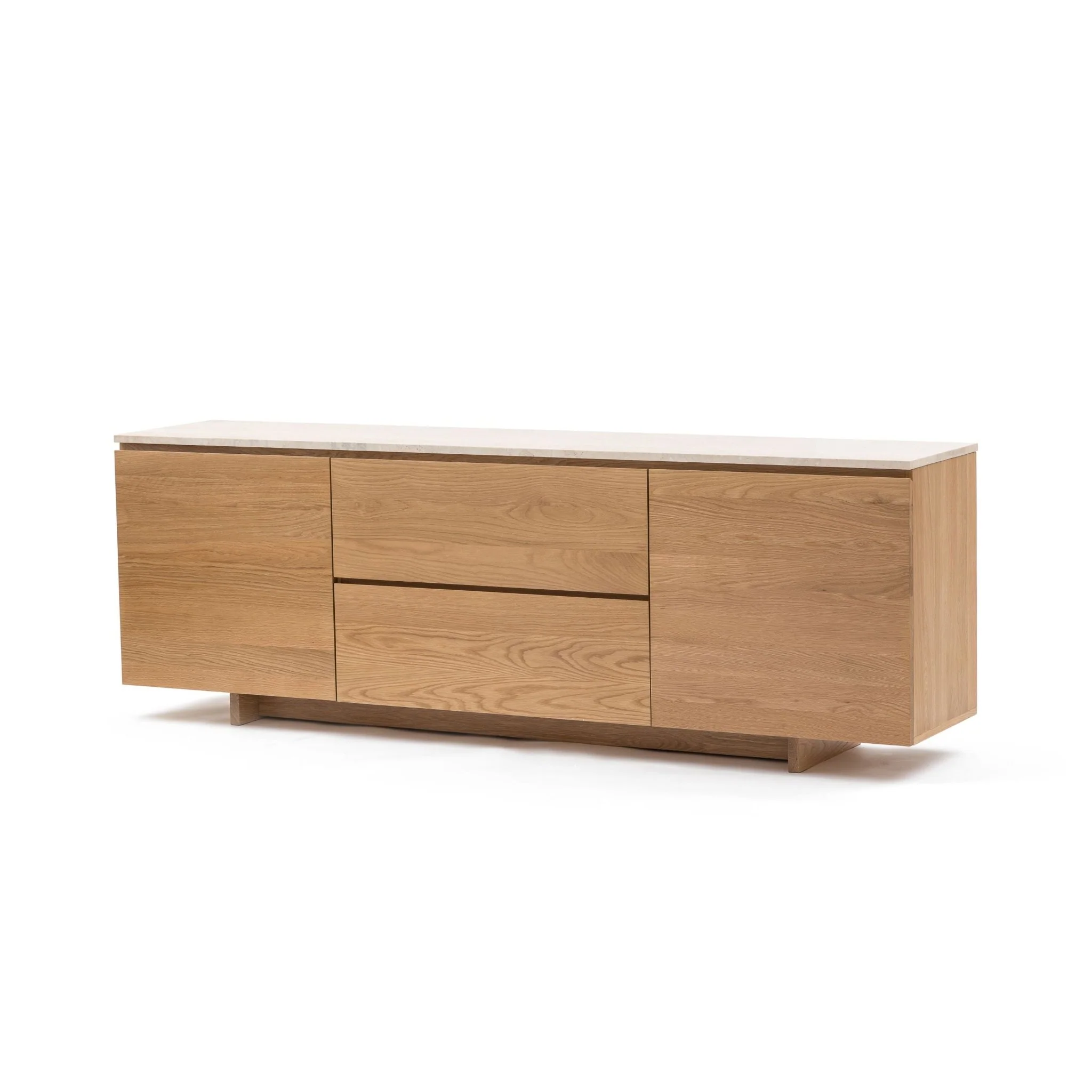 Kami 220 Sideboard - Light Oak & Travertine