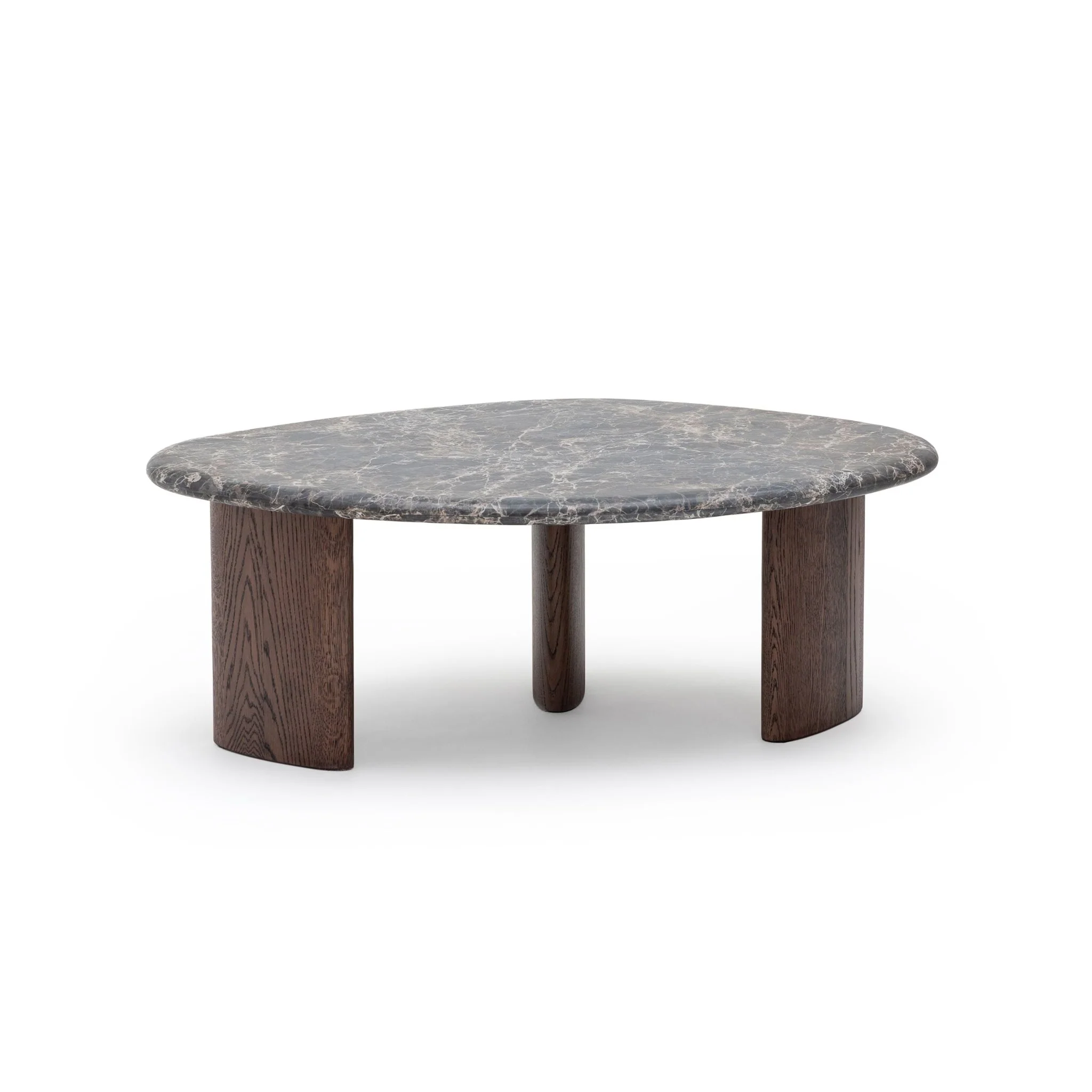 Kora Coffee Table High - Dark Emperador & Espresso Oak
