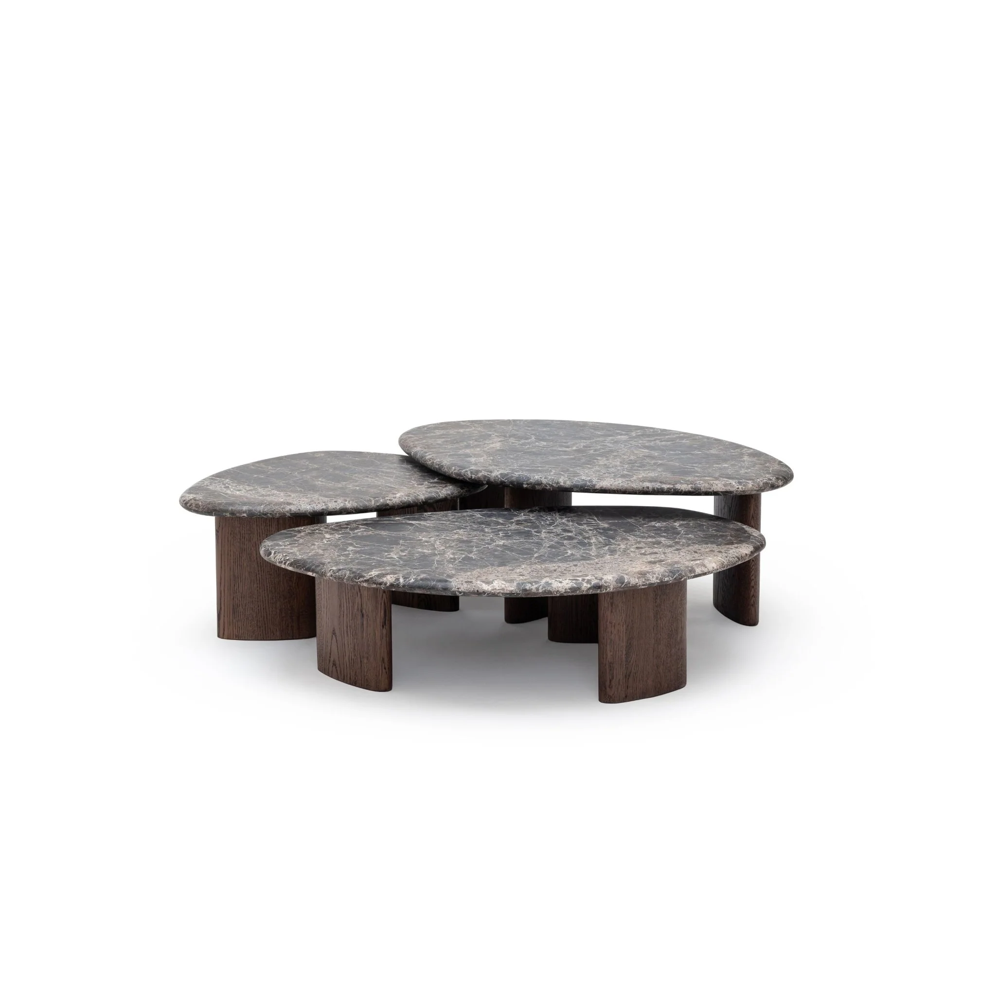 Kora Coffee Table High - Dark Emperador & Espresso Oak - Image 2