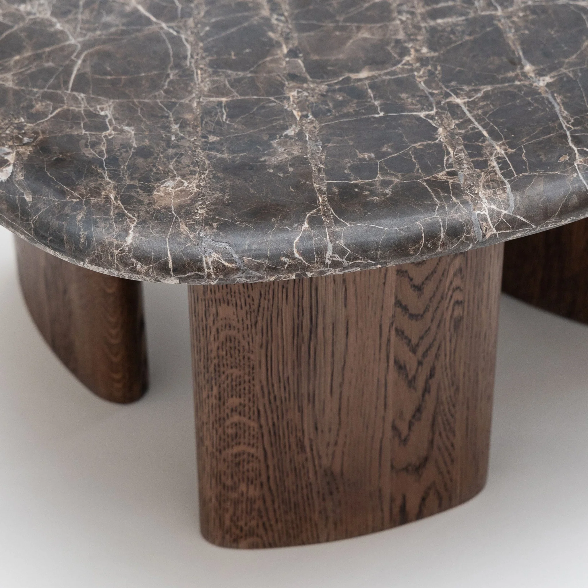 Kora Coffee Table Medium - Dark Emperador & Espresso Oak - Image 10
