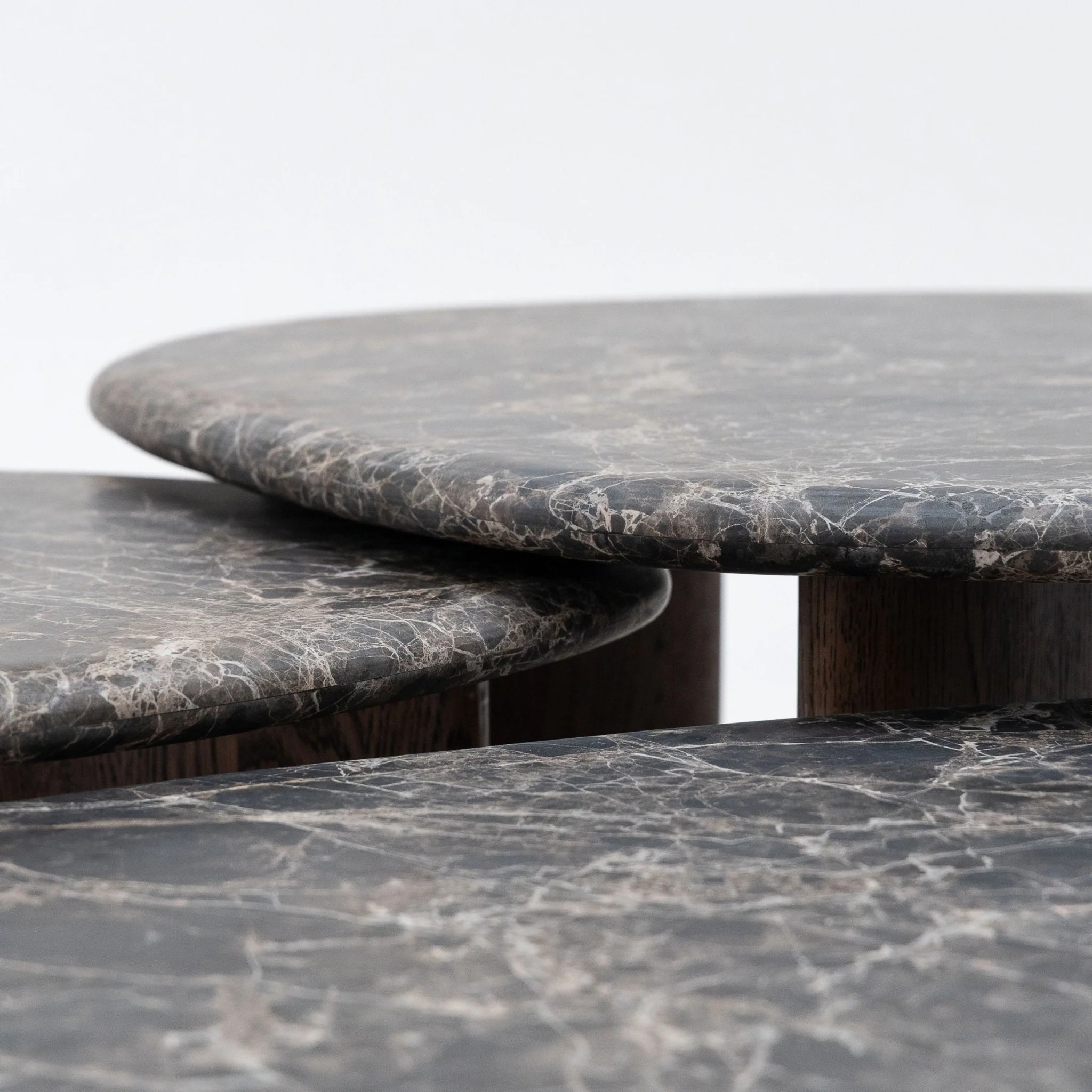 Kora Coffee Table Medium - Dark Emperador & Espresso Oak - Image 13