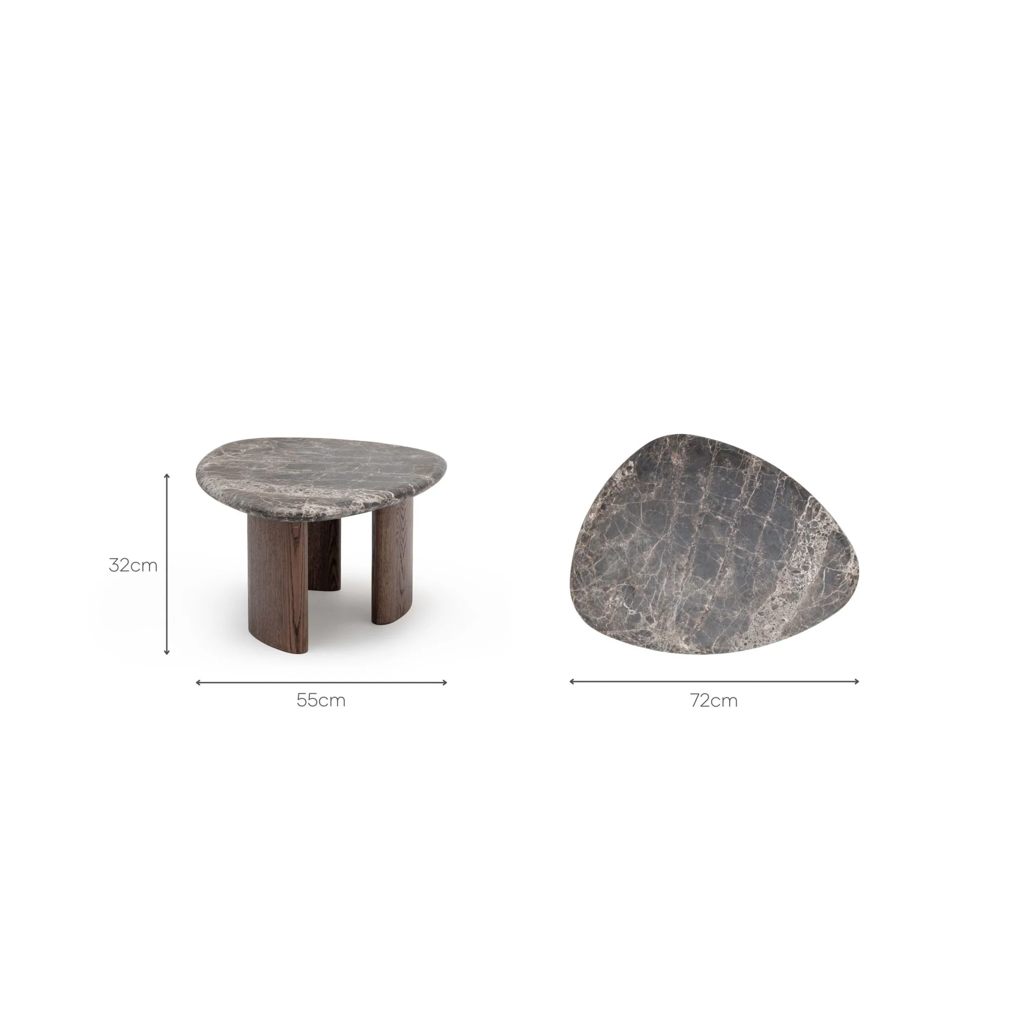 Kora Coffee Table Medium - Dark Emperador & Espresso Oak - Image 18