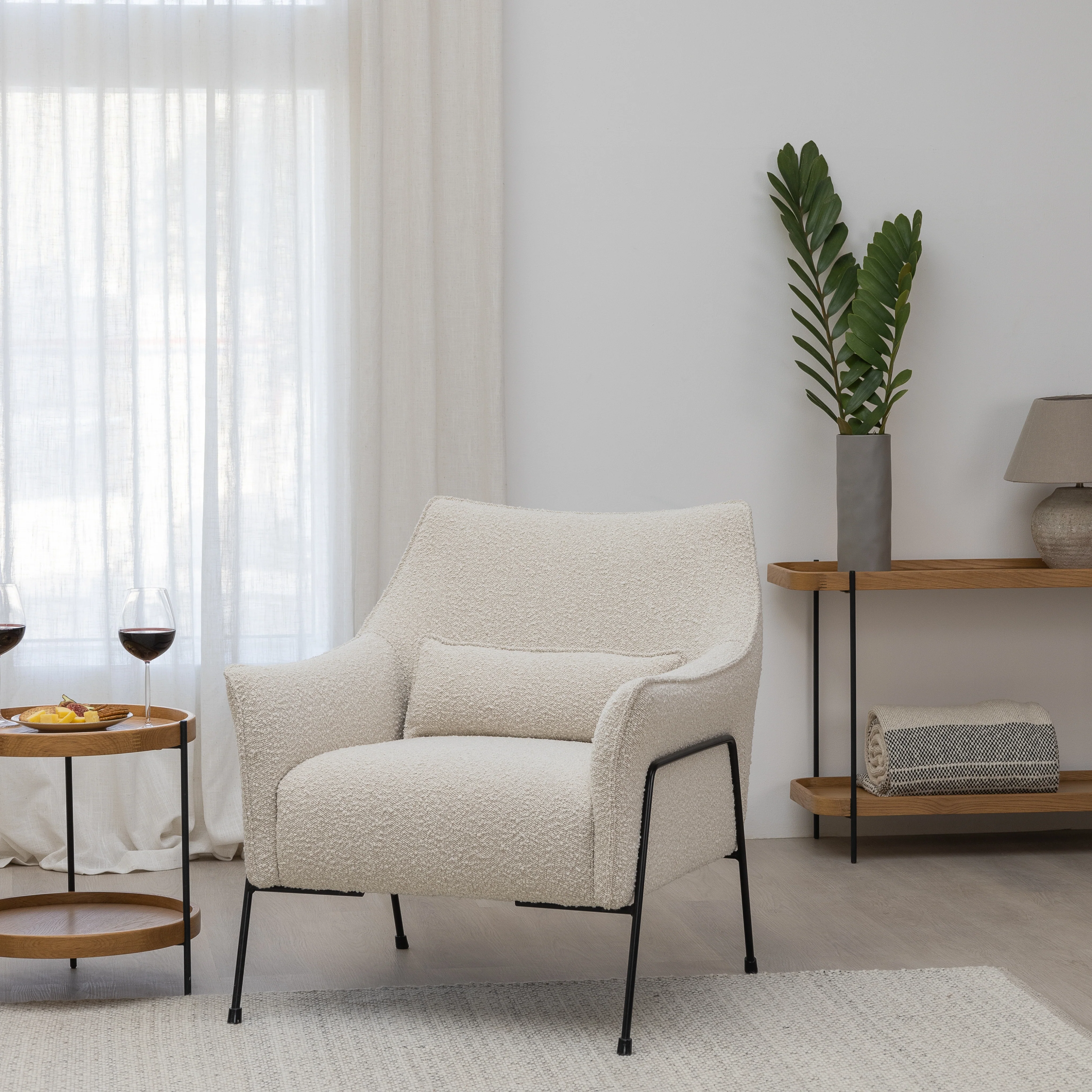 Kubik Accent Chair - Ivory Boucle - Image 6