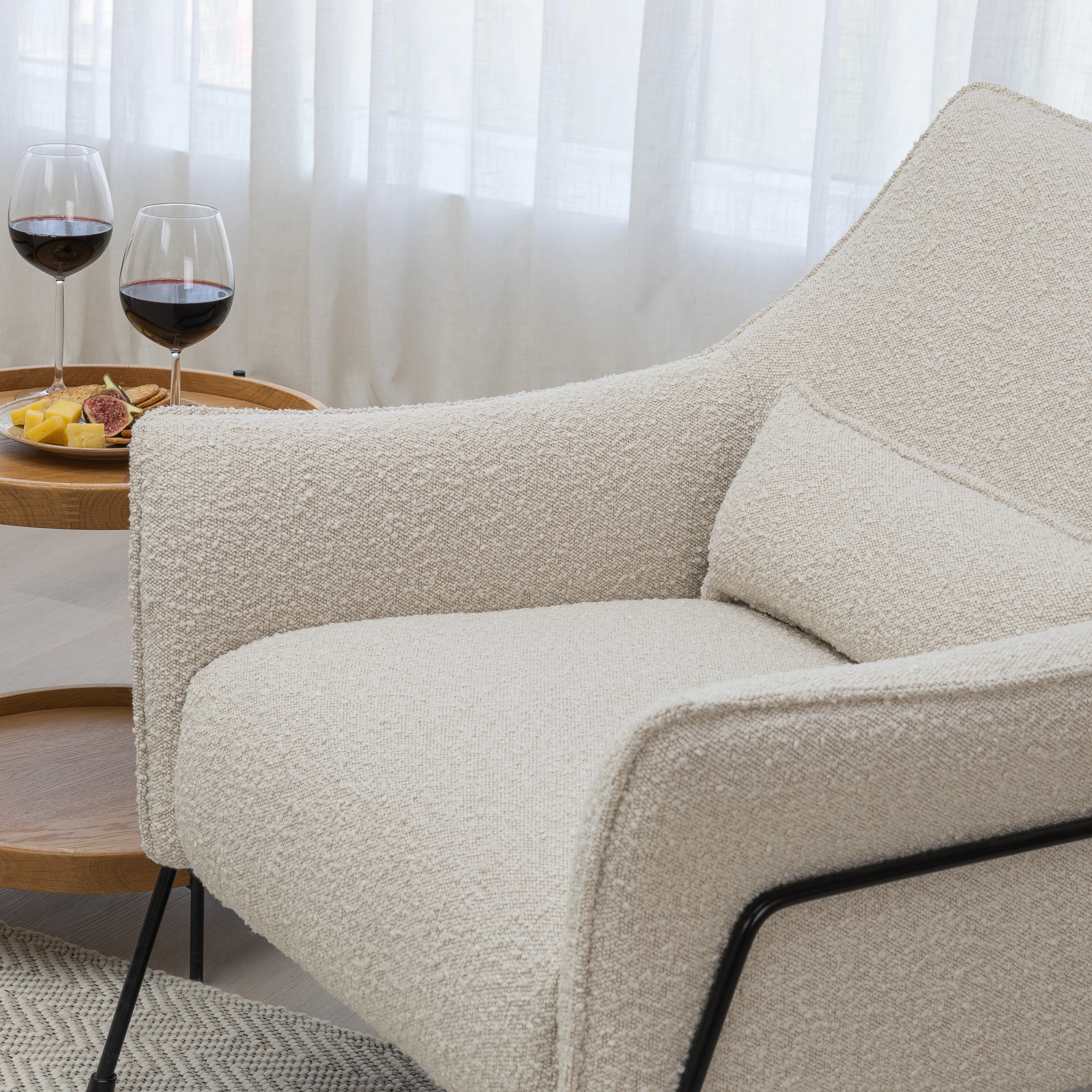 Kubik Accent Chair - Ivory Boucle - Image 7