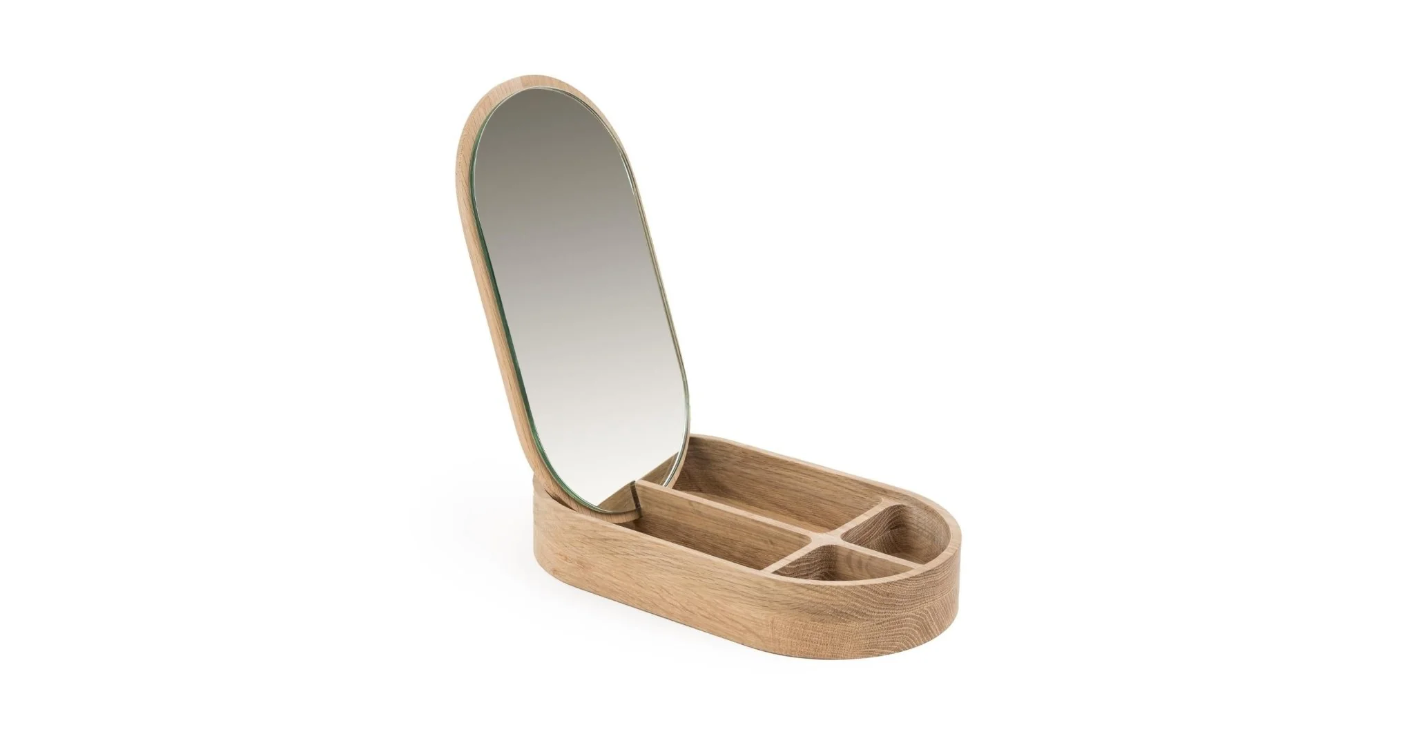 Lea Oval Jewelry Box - Natural Wood