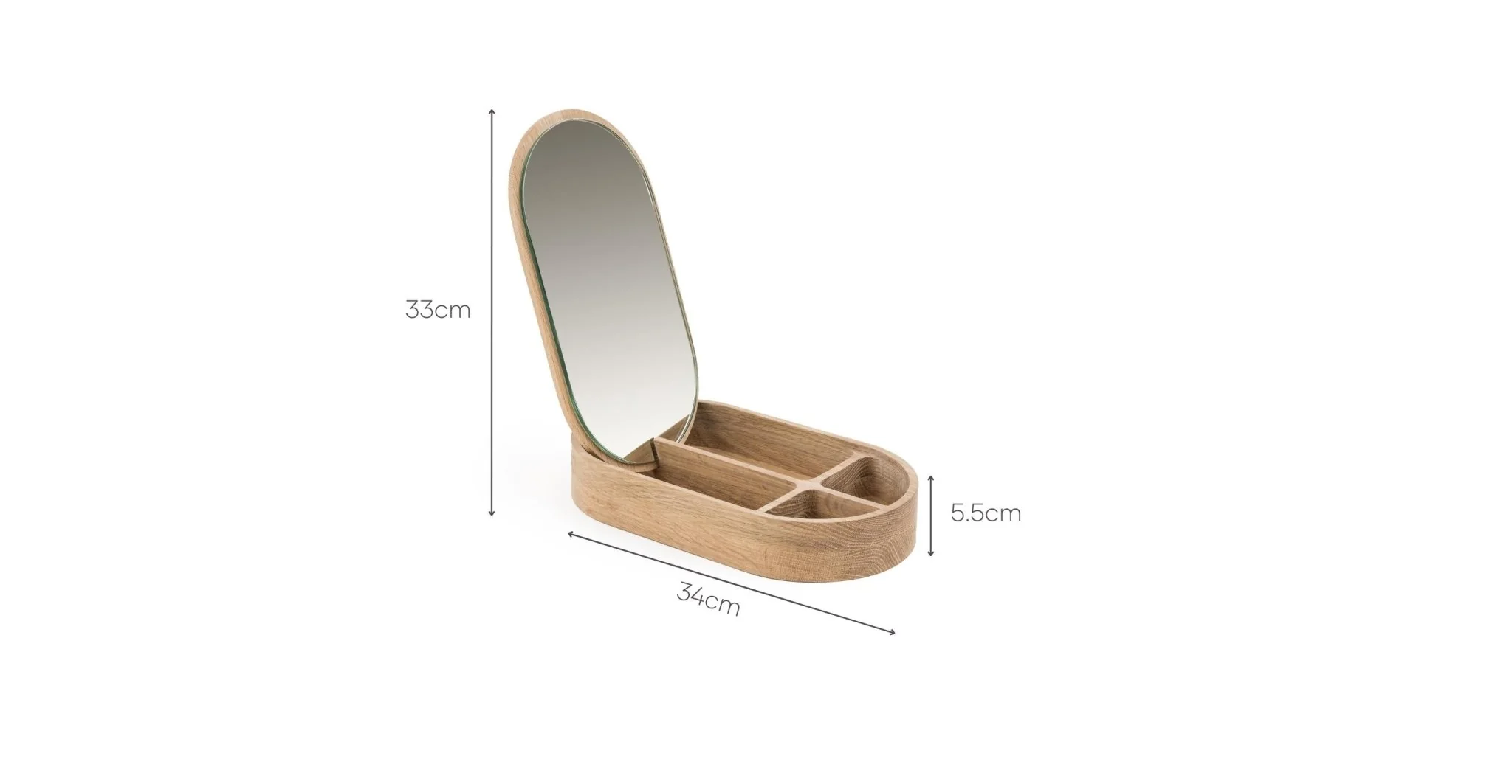 Lea Oval Jewelry Box - Natural Wood - Image 5