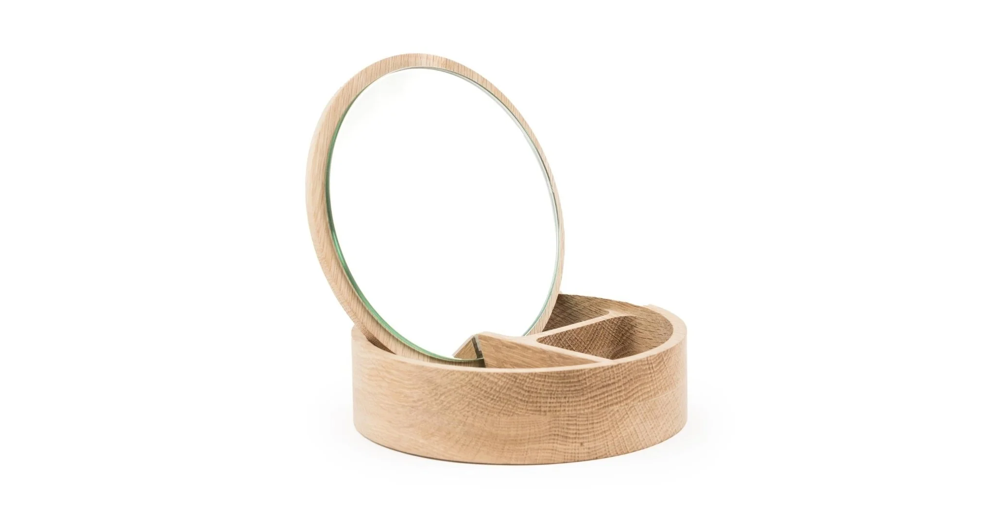 Lea Round Jewelry Box Small - Natural Wood