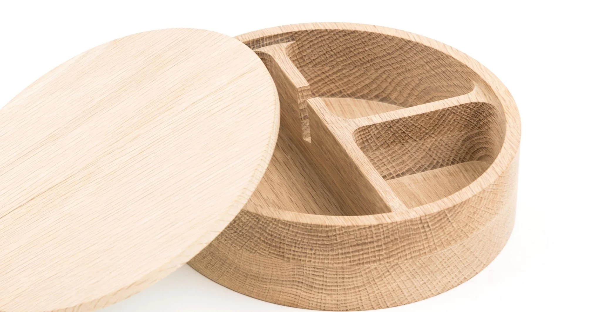 Lea Round Jewelry Box Small - Natural Wood - Image 3