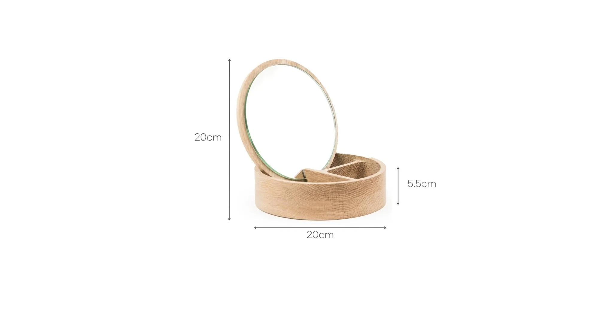Lea Round Jewelry Box Small - Natural Wood - Image 4