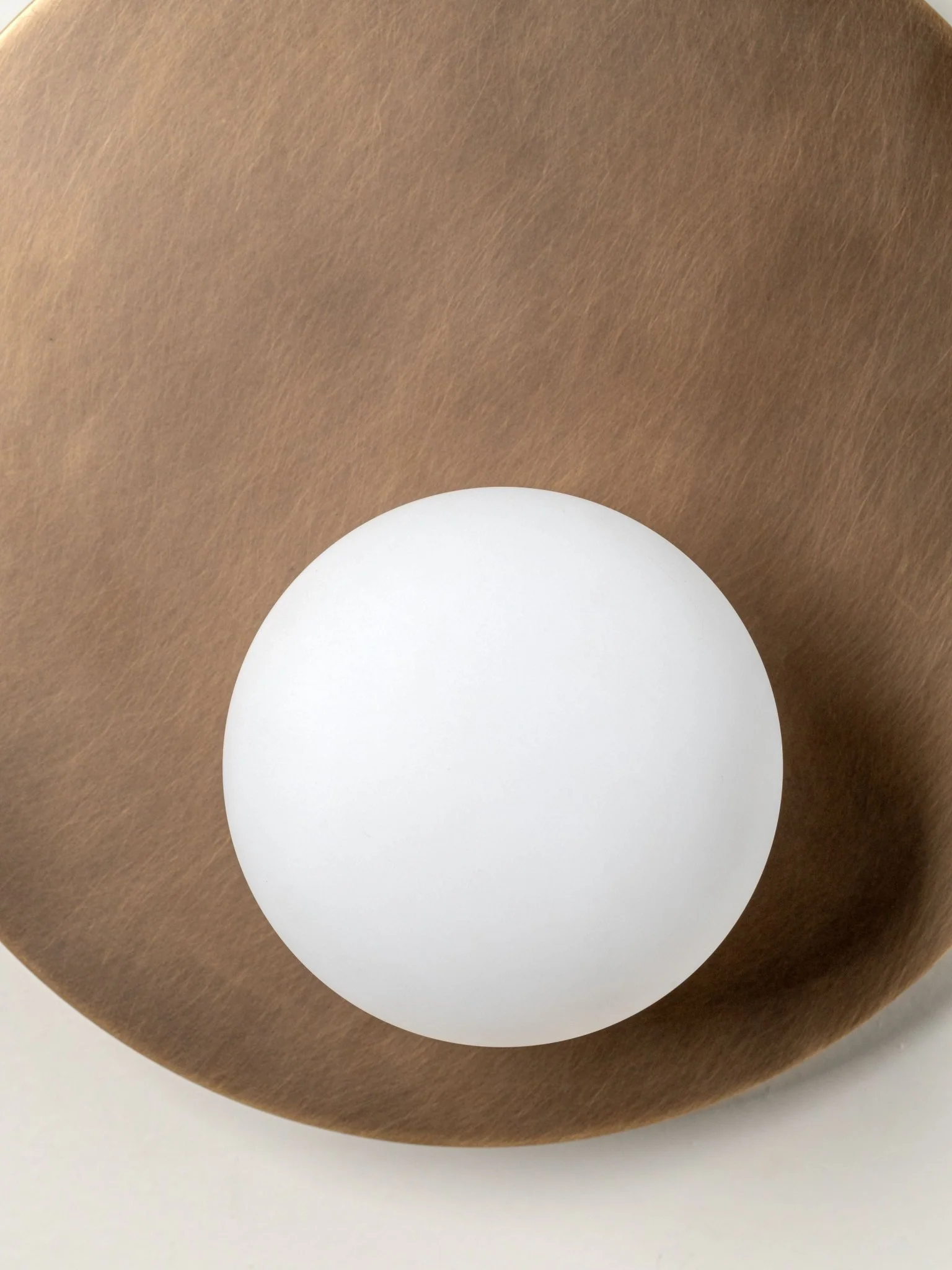 Luna - Aged Brass And Opal Disc Wall Light - Image 5