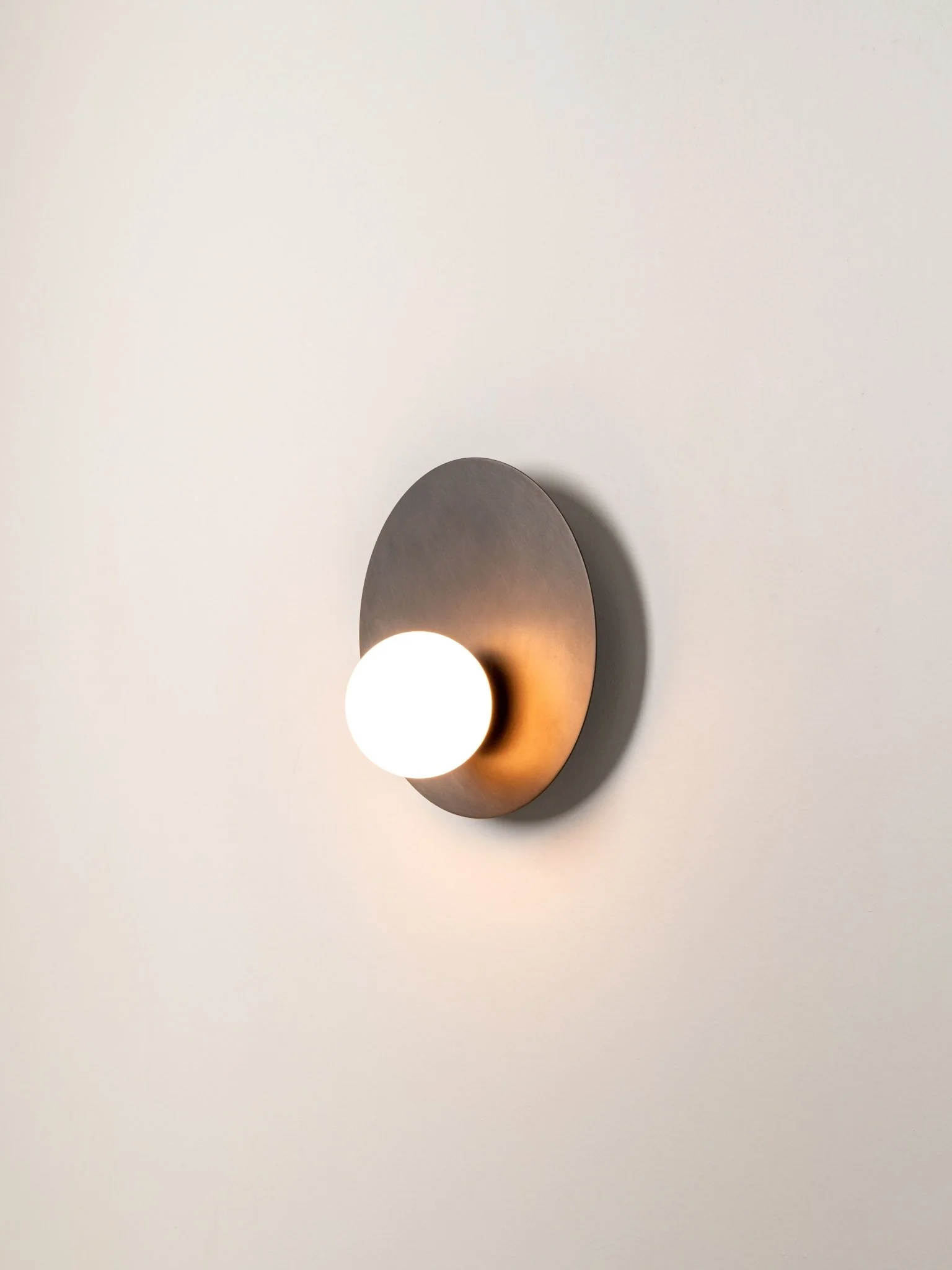 Luna - Bronze And Opal Disc Wall Light - Image 2