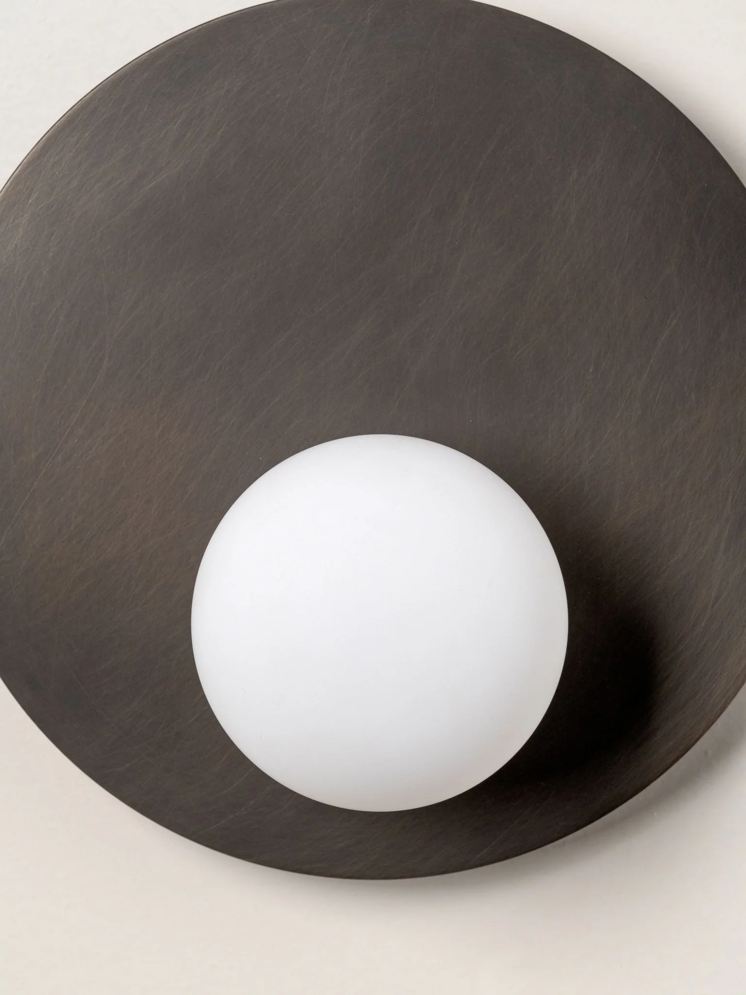 Luna - Bronze And Opal Disc Wall Light - Image 3