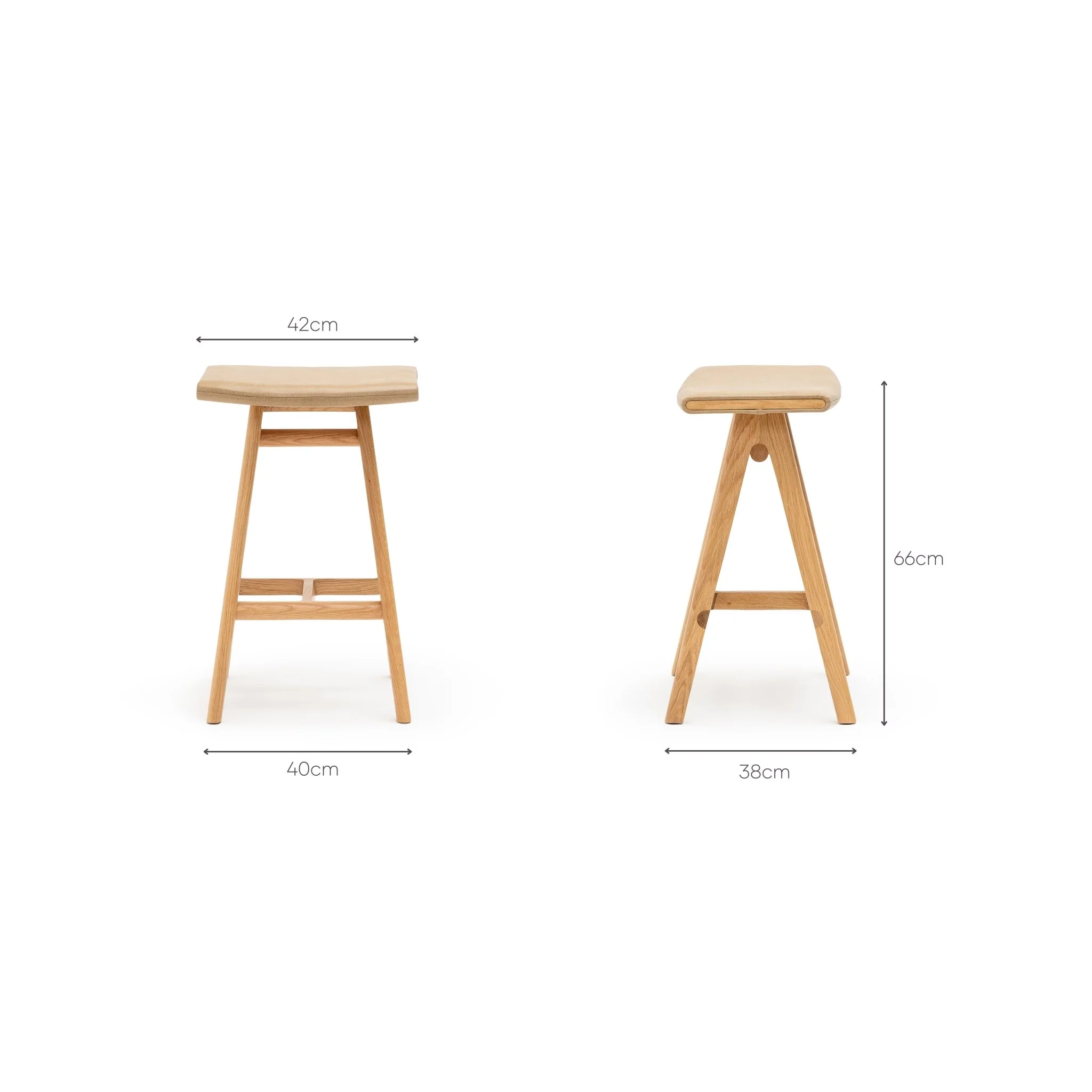 MA Counter Stool - Light Oak & Arena Leather - Image 12