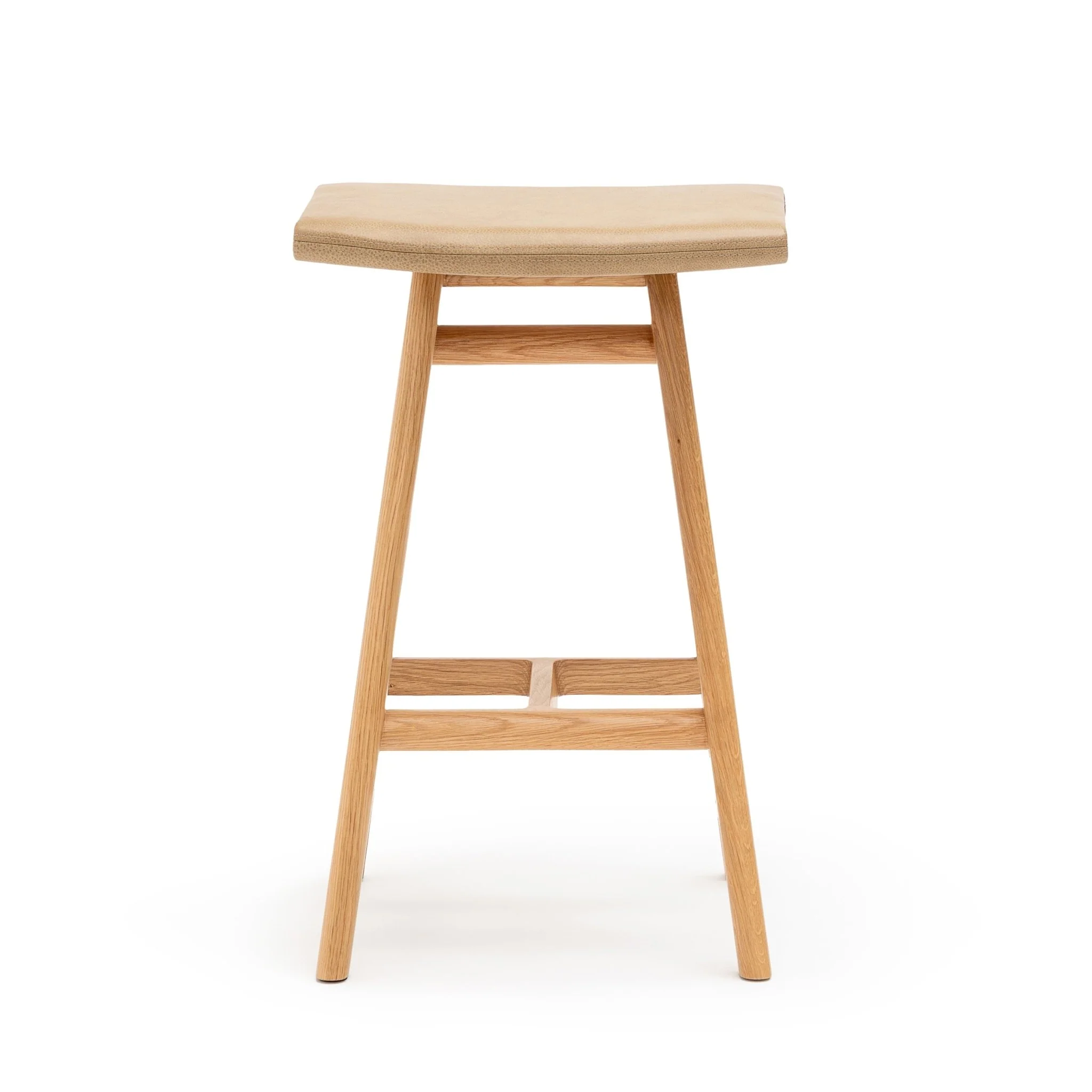 MA Counter Stool - Light Oak & Arena Leather - Image 2