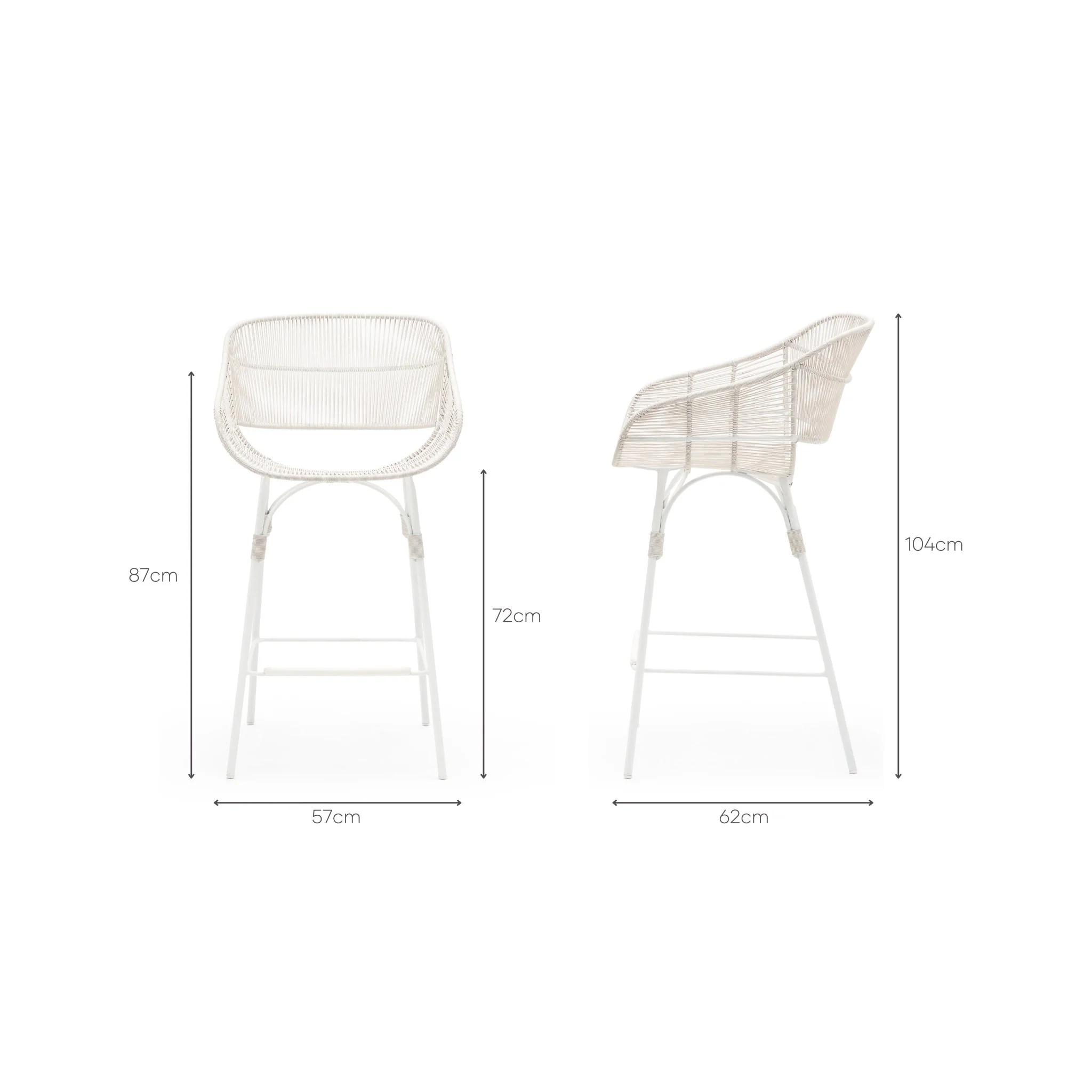 Marina Bar Stool - Stonewhite & Chalk - Image 13