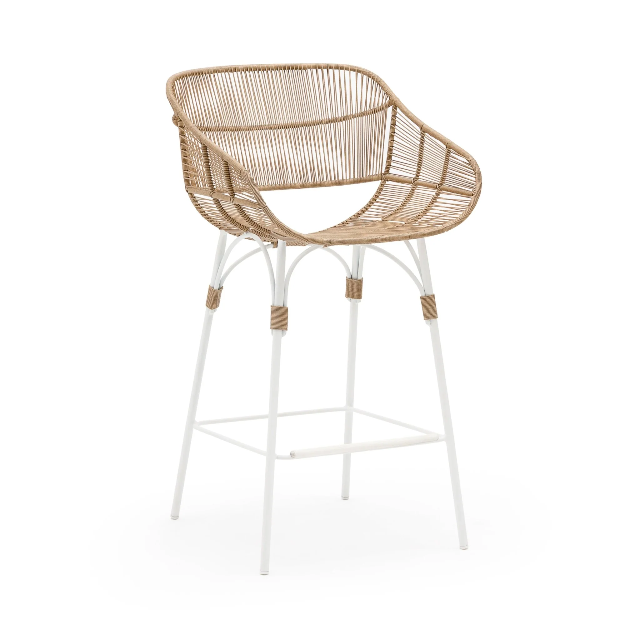 Marina Bar Stool - Stonewhite & Natural
