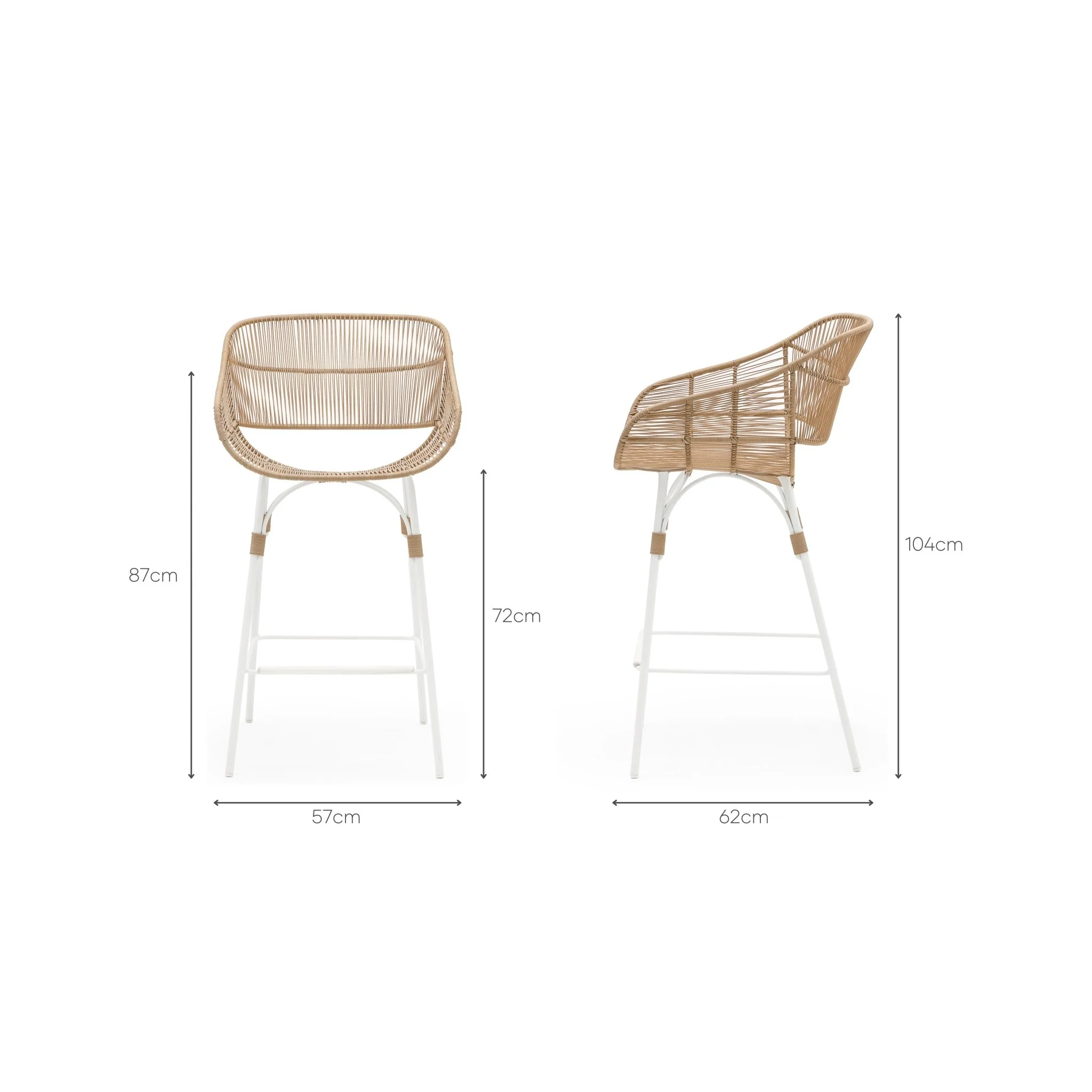 Marina Bar Stool - Stonewhite & Natural - Image 17