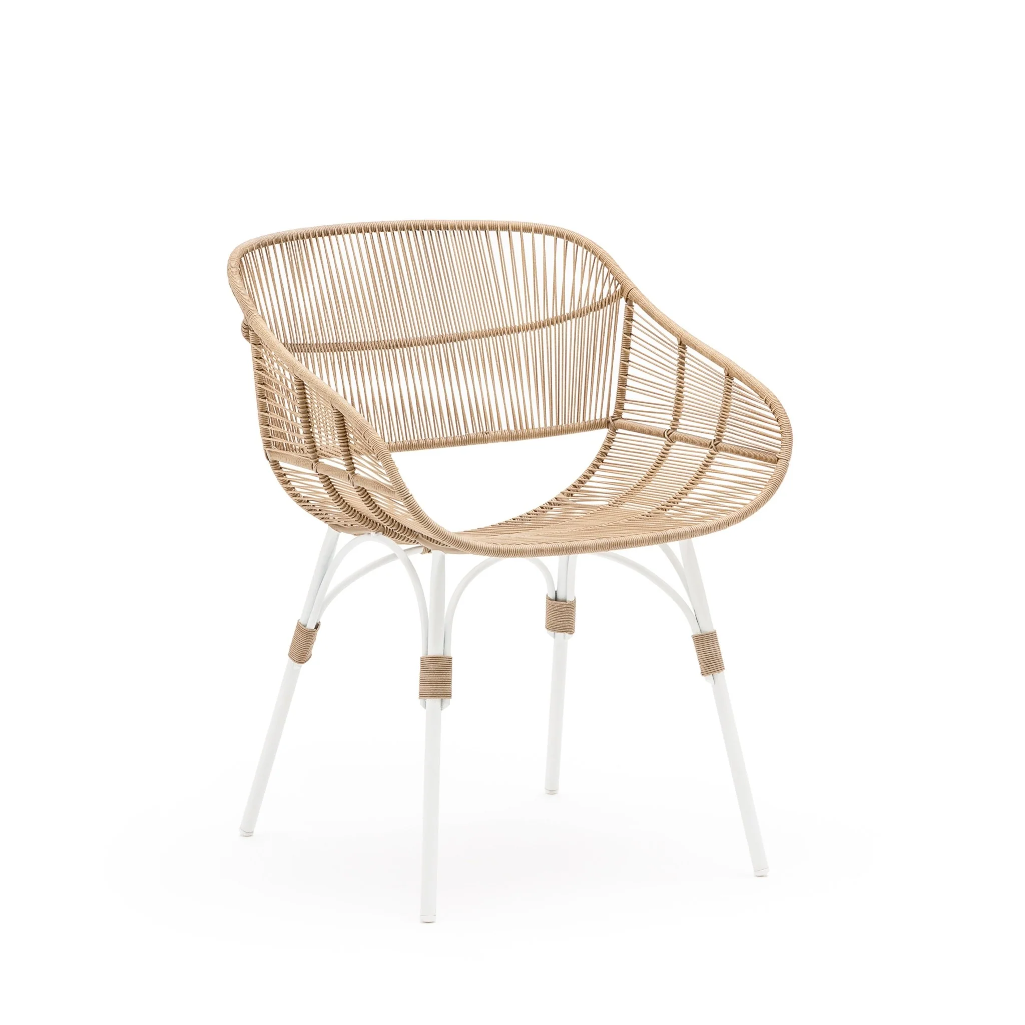 Marina Dining Armchair - Stonewhite & Natural