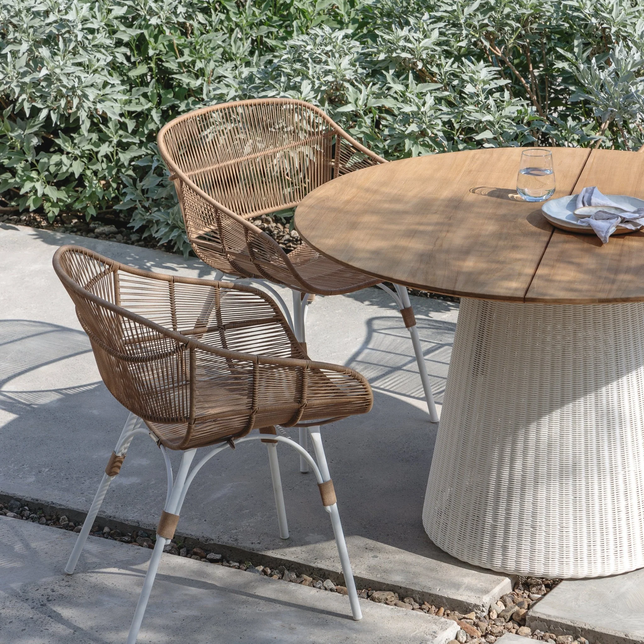 Marina Dining Armchair - Stonewhite & Natural - Image 11