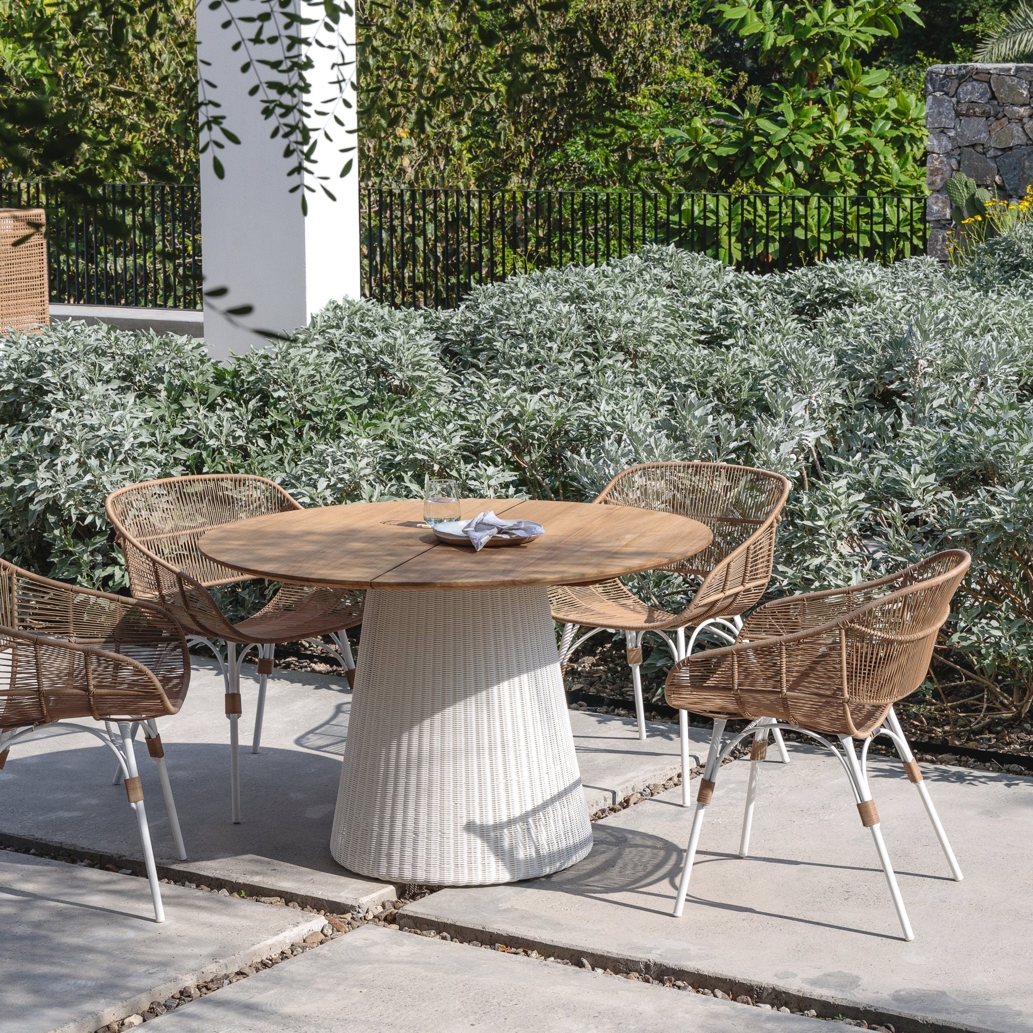 Marina Dining Armchair - Stonewhite & Natural - Image 2