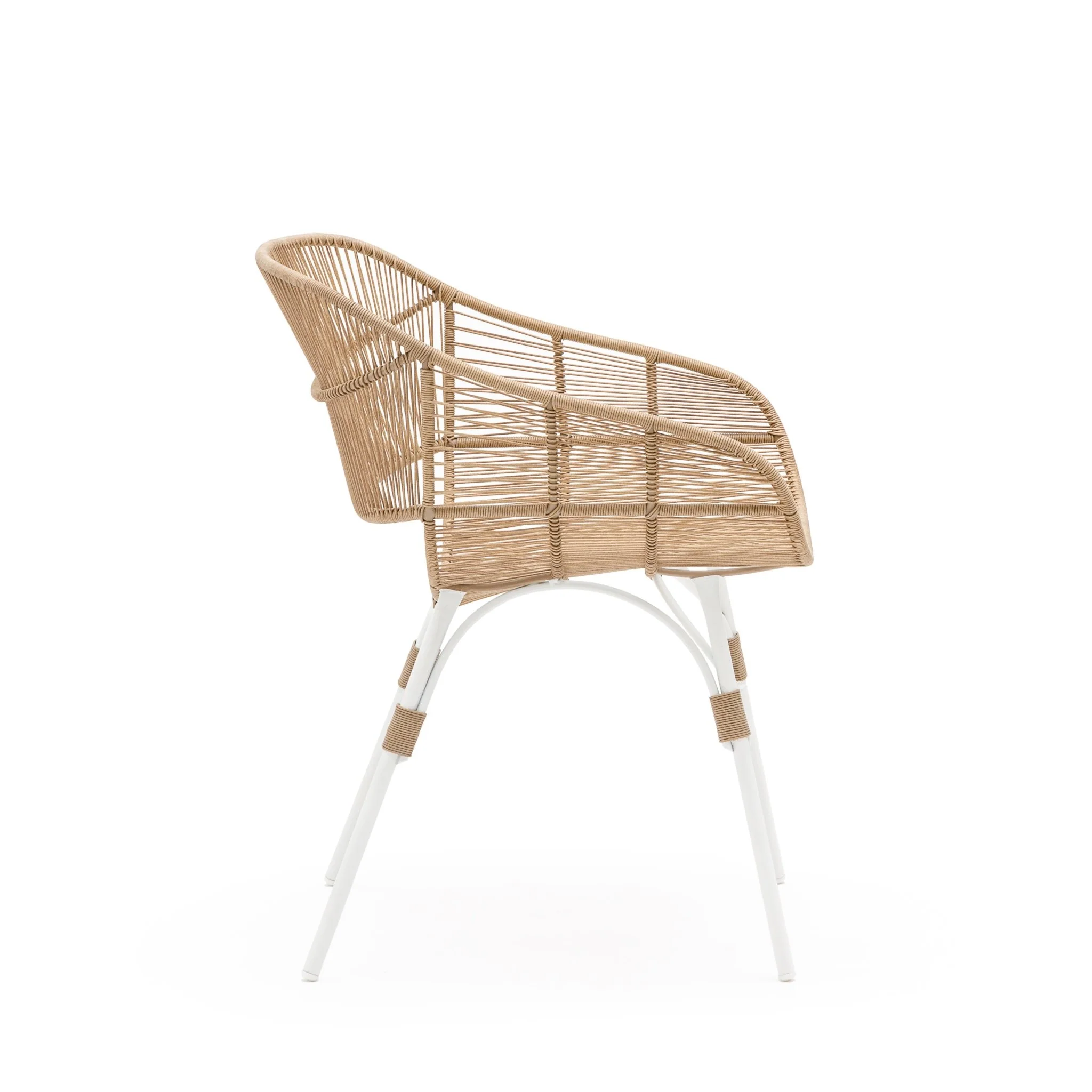 Marina Dining Armchair - Stonewhite & Natural - Image 4