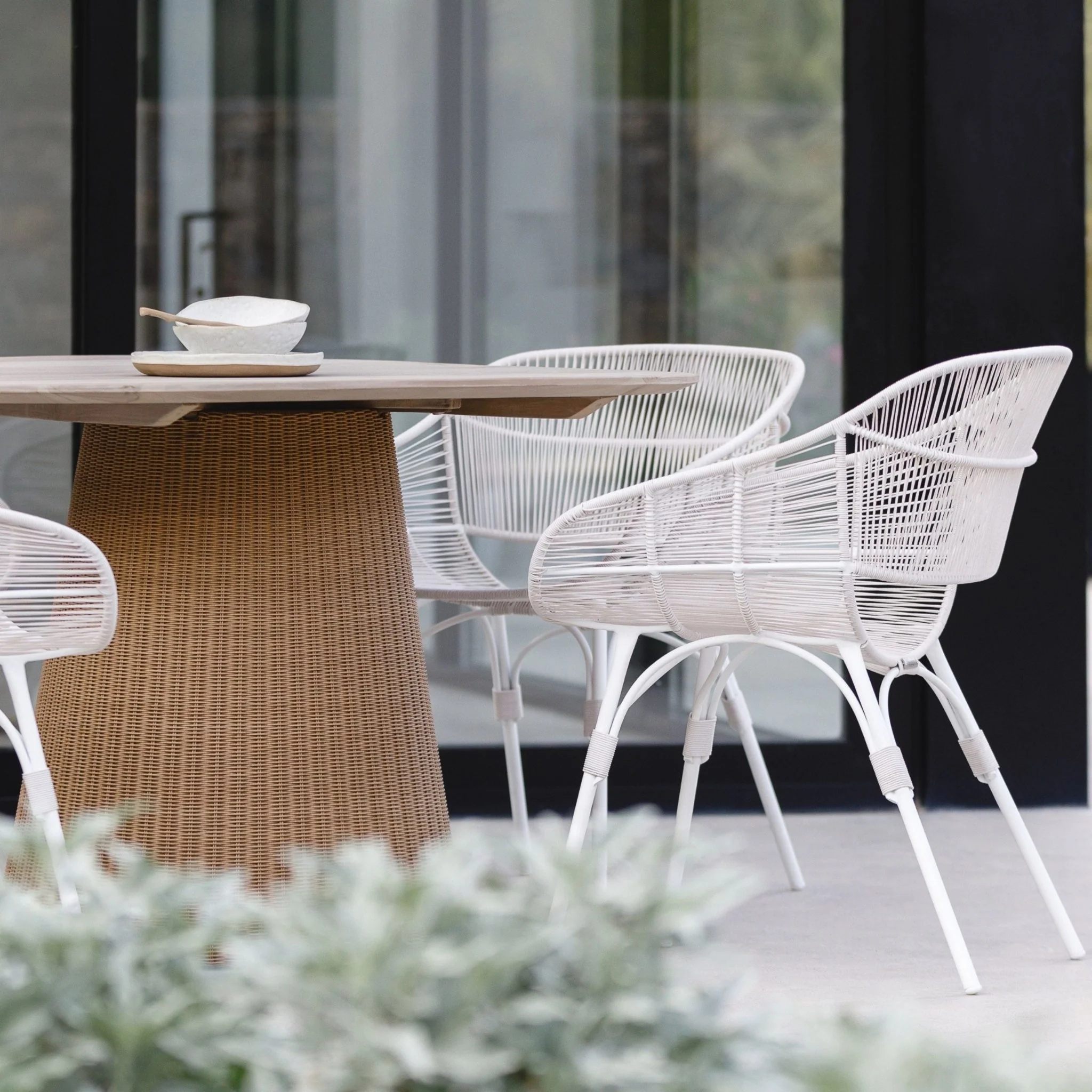 Marina Dining Armchair - Stonewhite & Chalk - Image 2