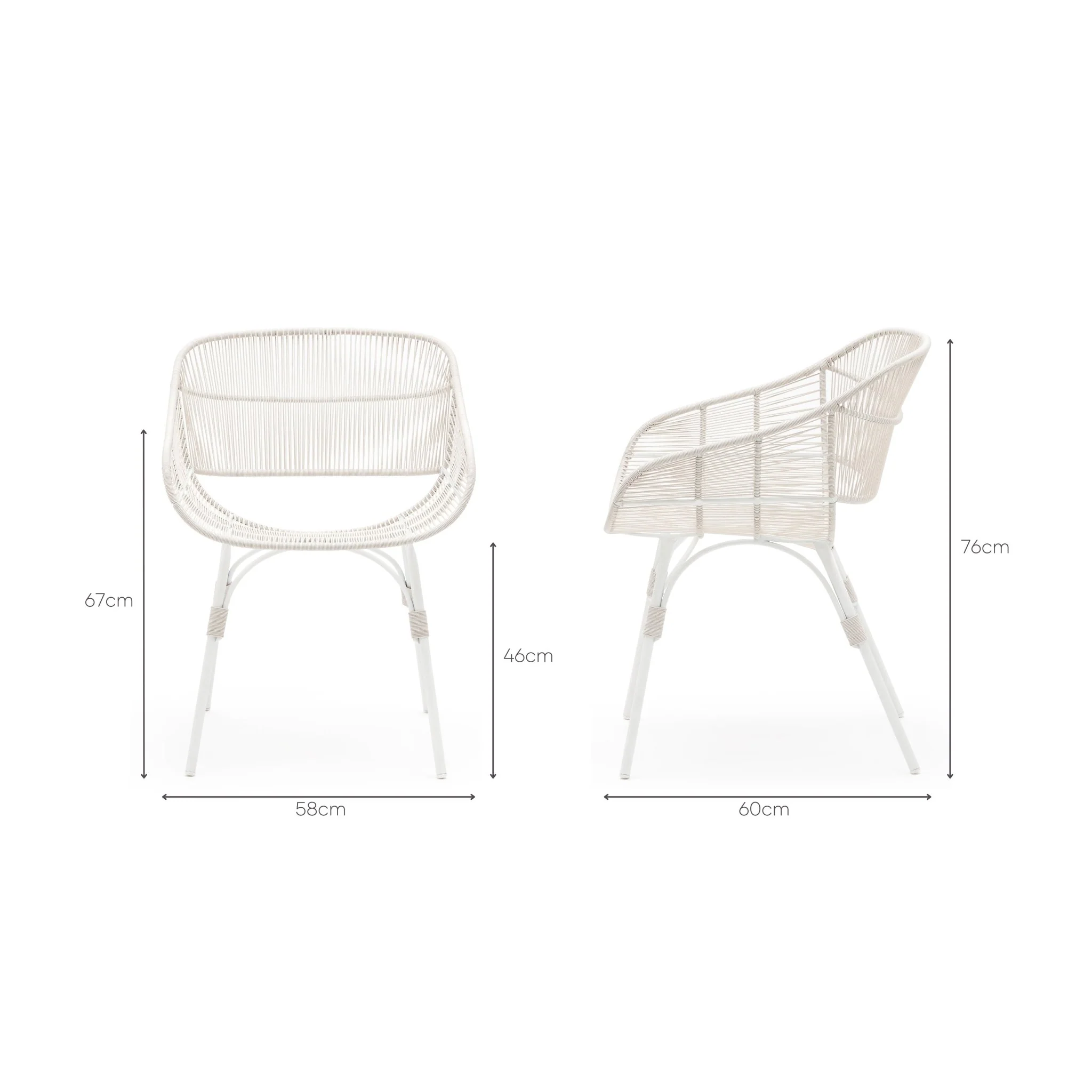 Marina Dining Armchair - Stonewhite & Chalk - Image 20