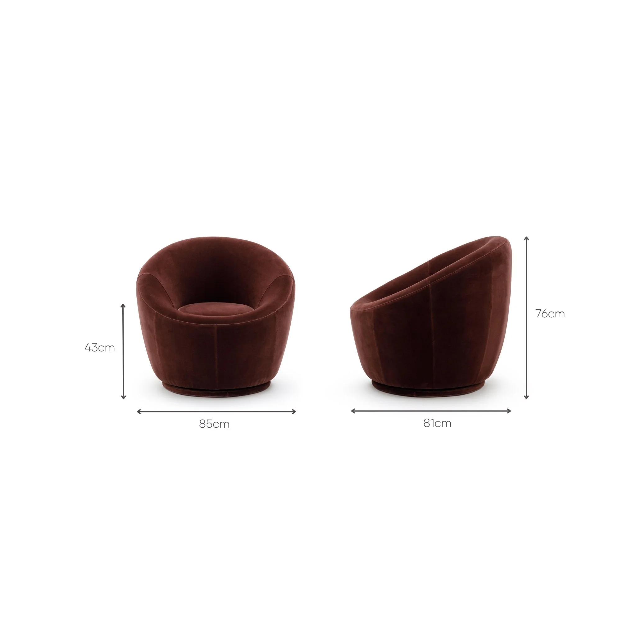 Meg Swivel Chair - Burgundy - Image 8
