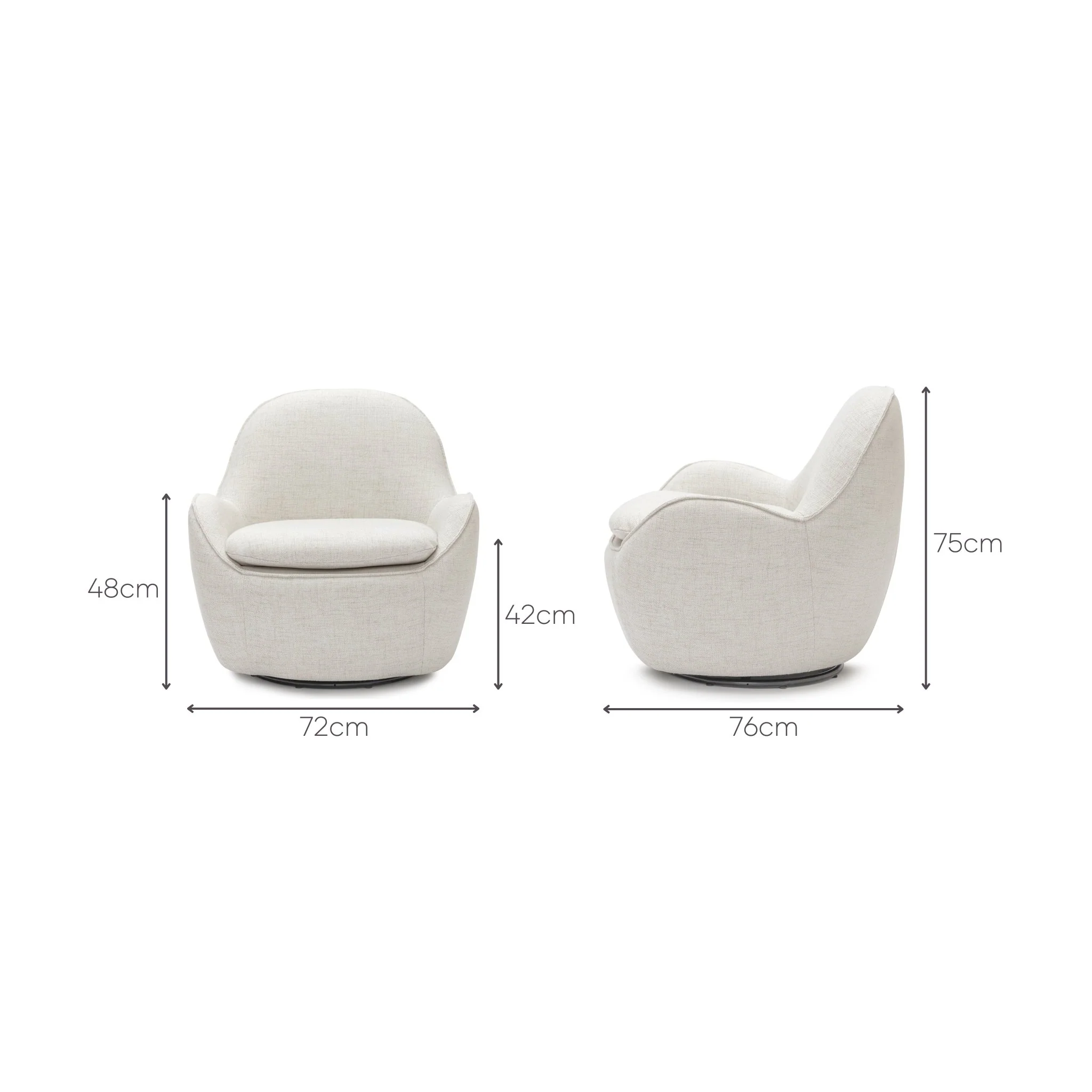 Moby Swivel Accent Chair - Beige - Image 7