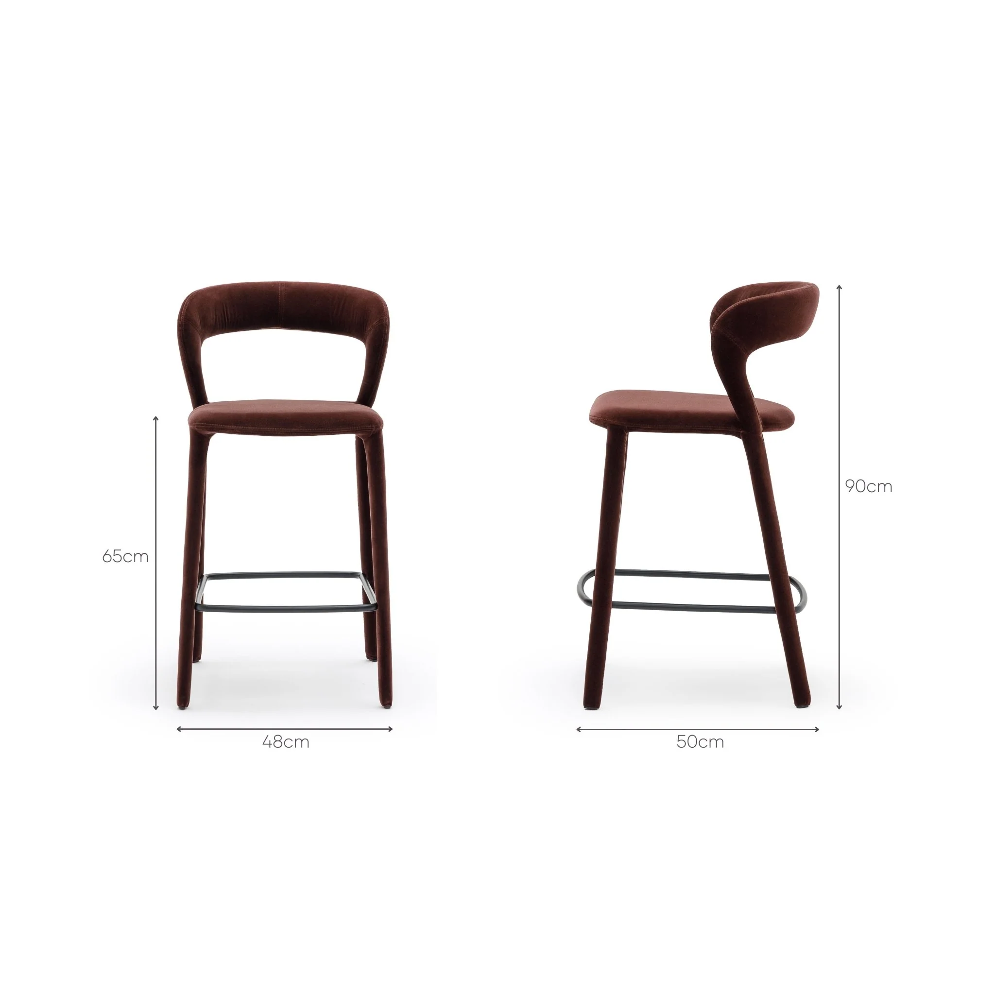 Monaco Counter Chair - Burgundy - Image 15