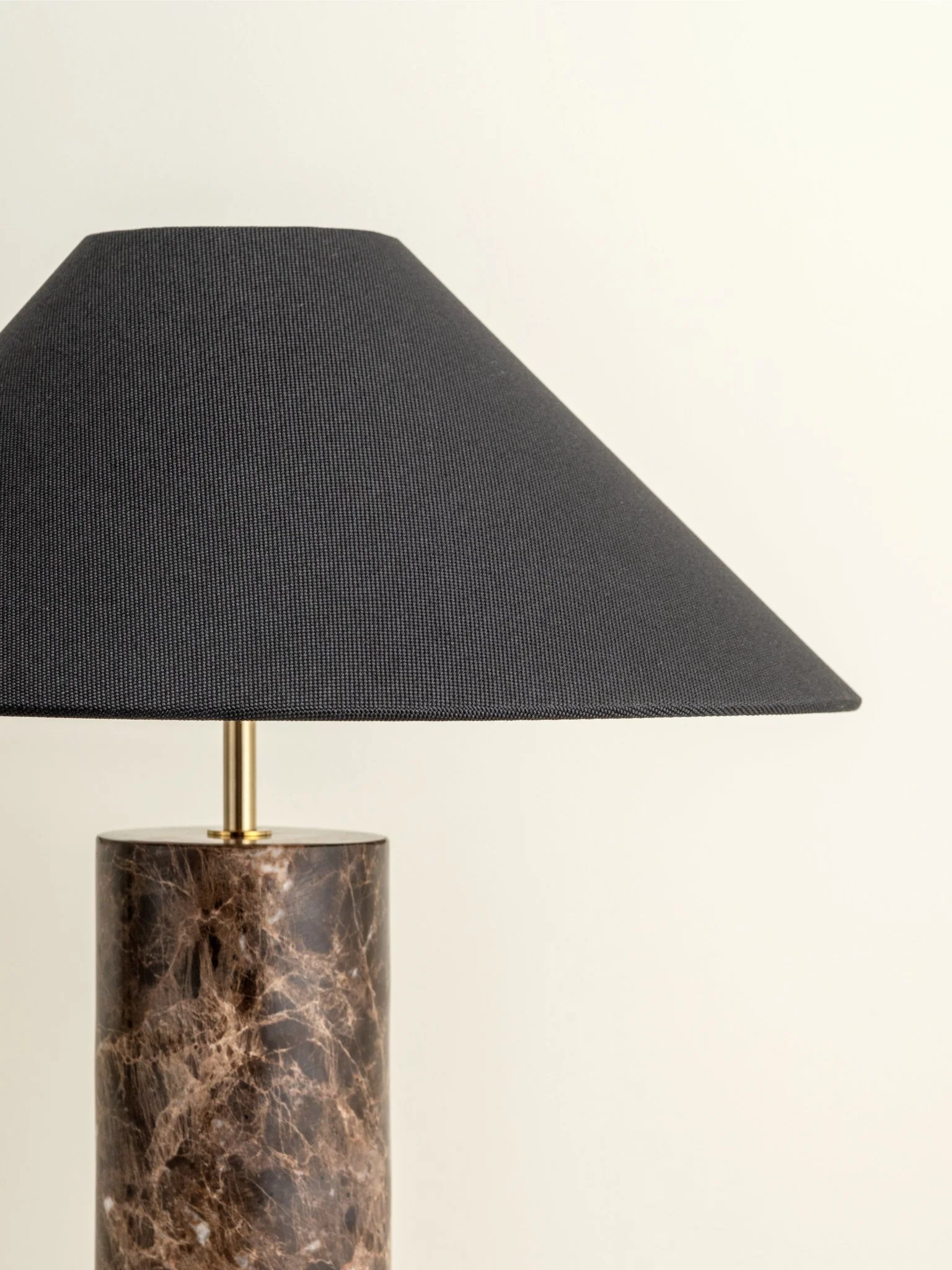 Morola - 1 Light Large Brown Marble Cylinder Table Lamp - Image 5