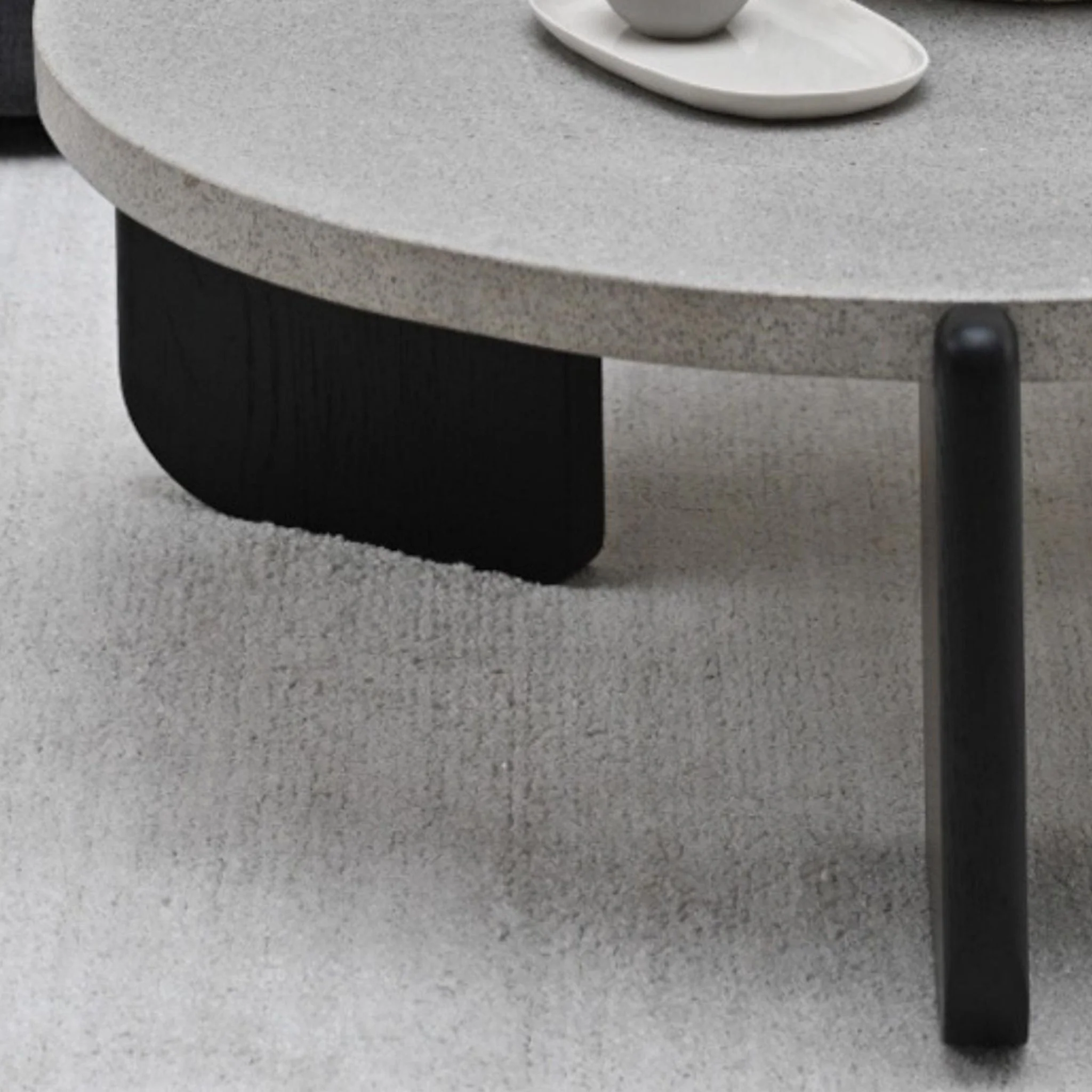Native Coffee Table - Warm Cement & Black Oak - Image 11