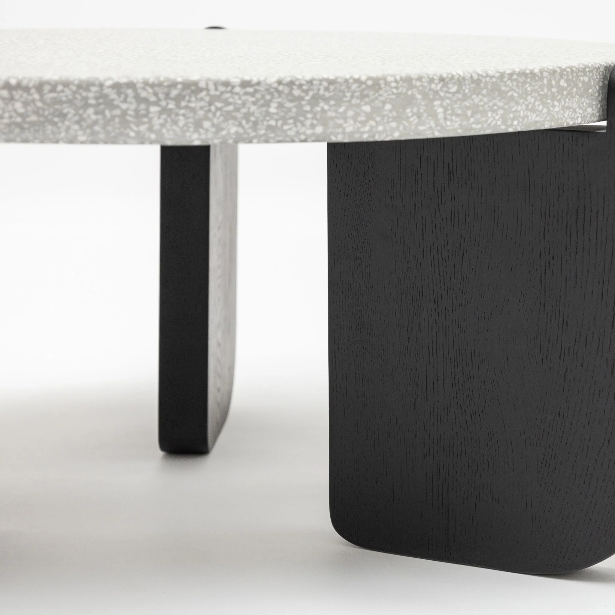 Native Coffee Table - Warm Cement & Black Oak - Image 14