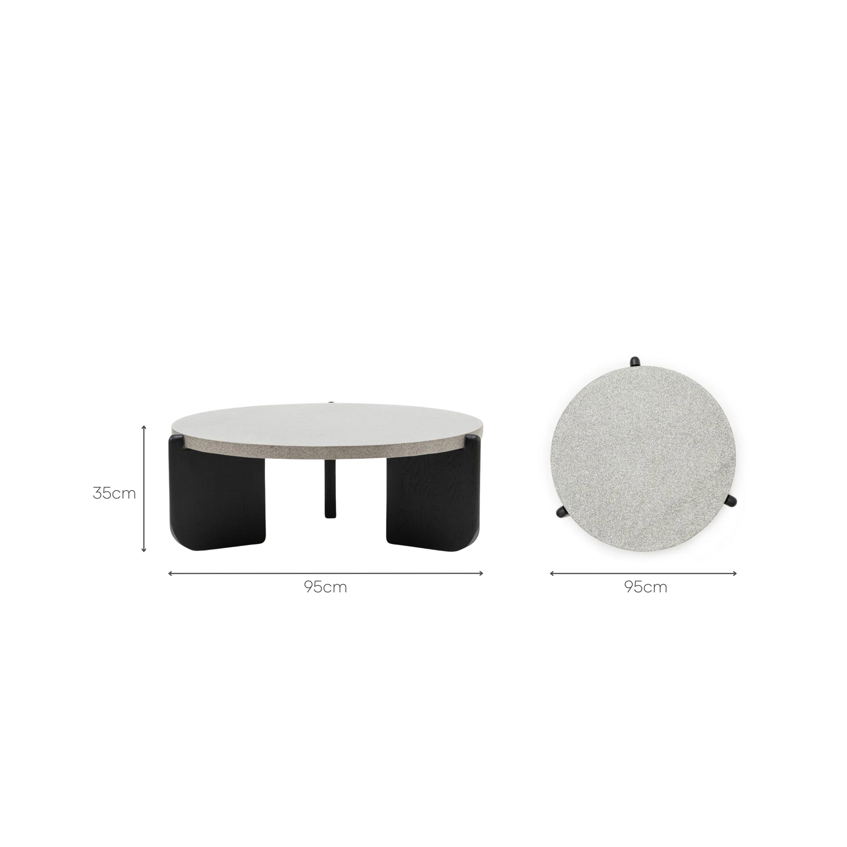 Native Coffee Table - Warm Cement & Black Oak - Image 16