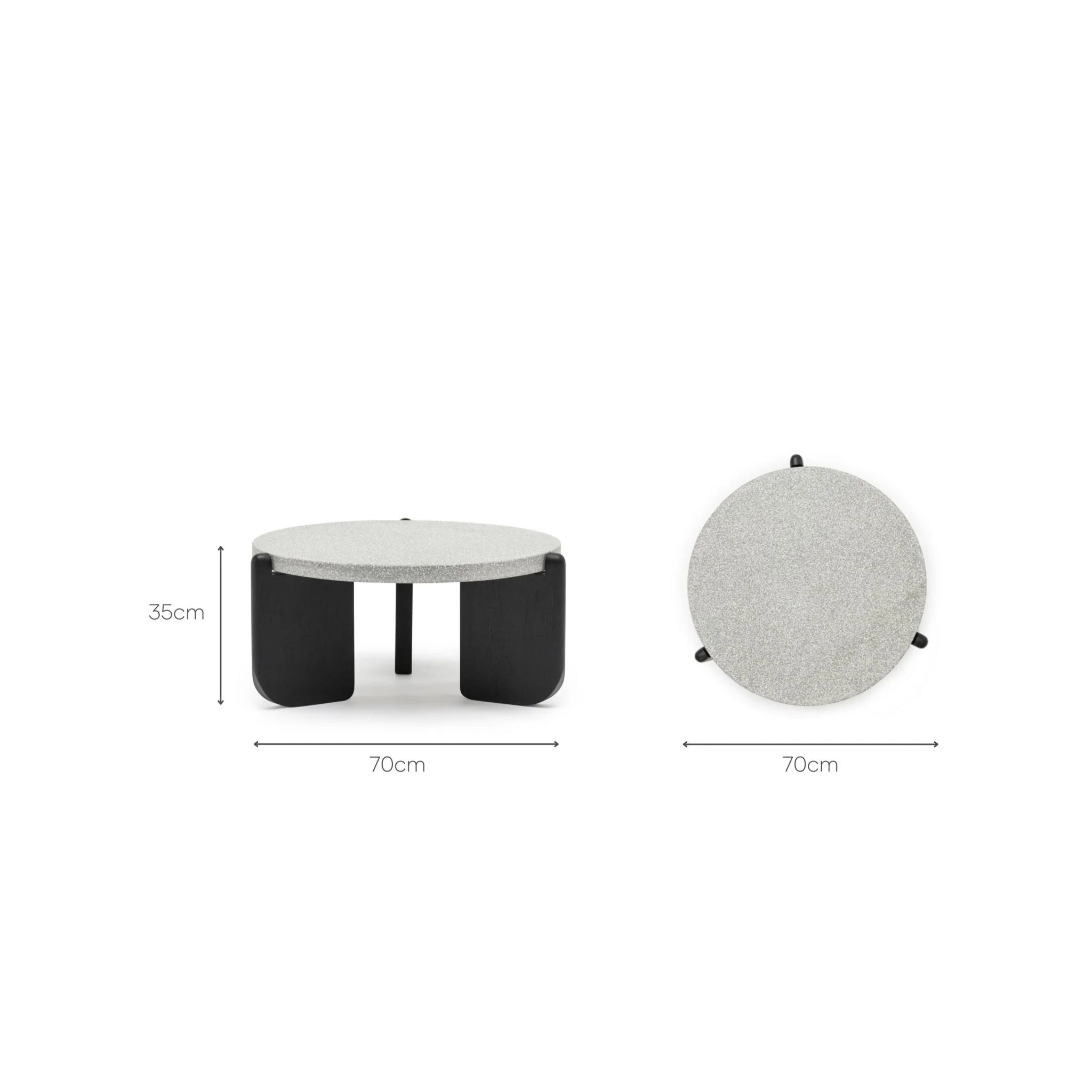 Native Coffee Table - Warm Cement & Black Oak - Image 7