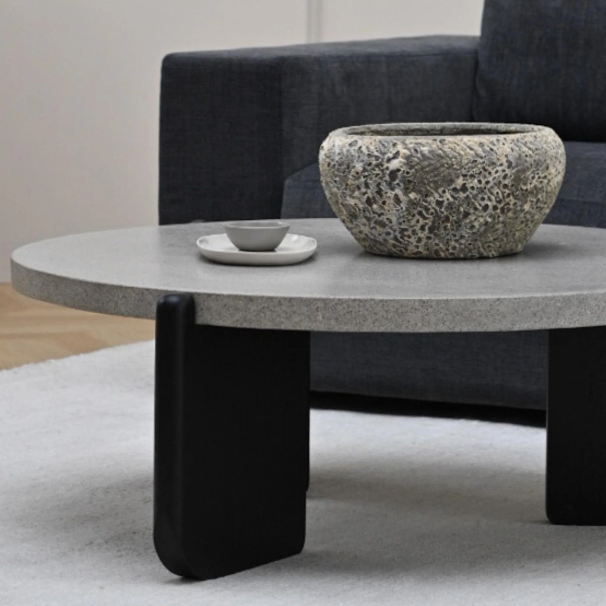 Native Coffee Table - Warm Cement & Black Oak - Image 8