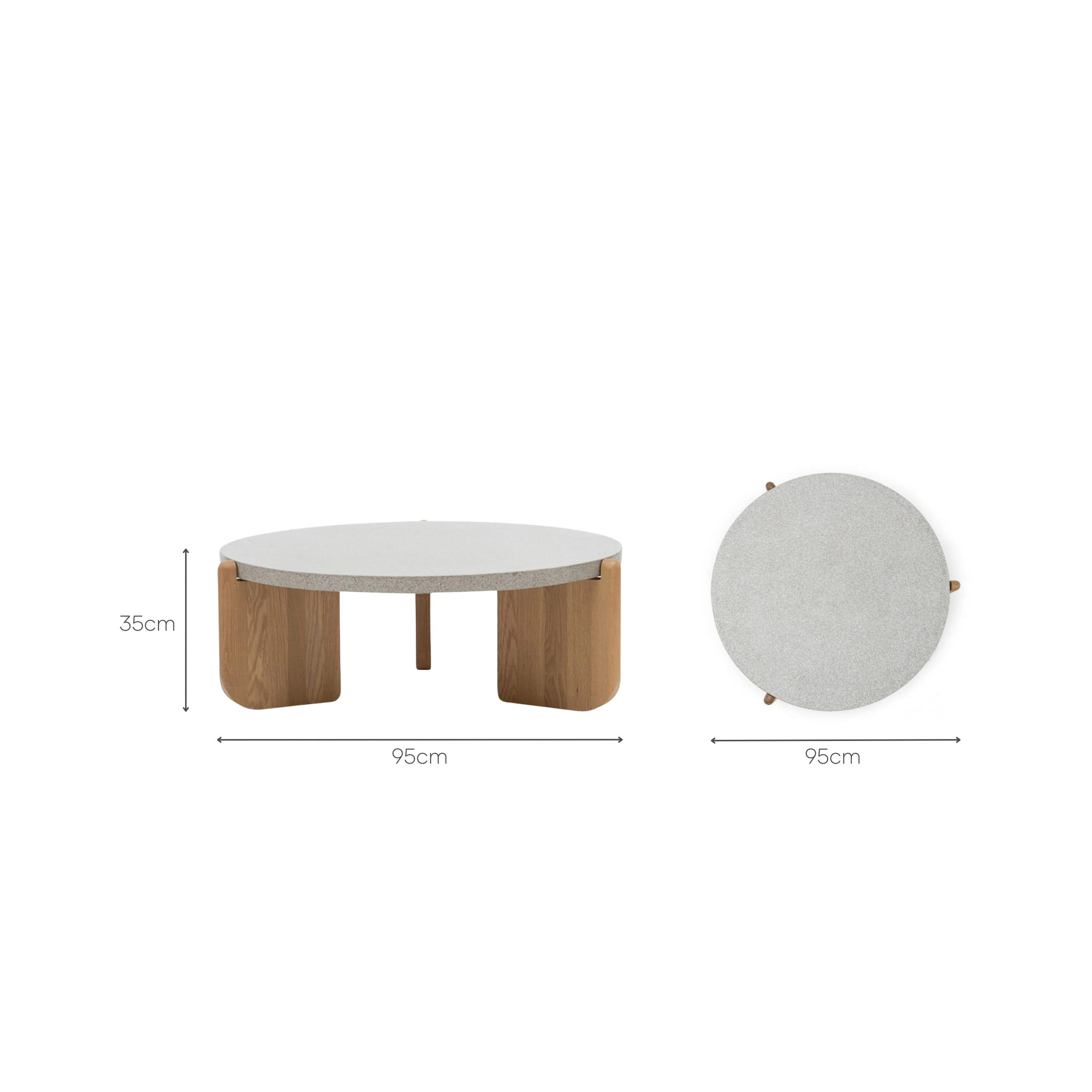 Native Coffee Table - Warm Cement & Light Oak - Image 14