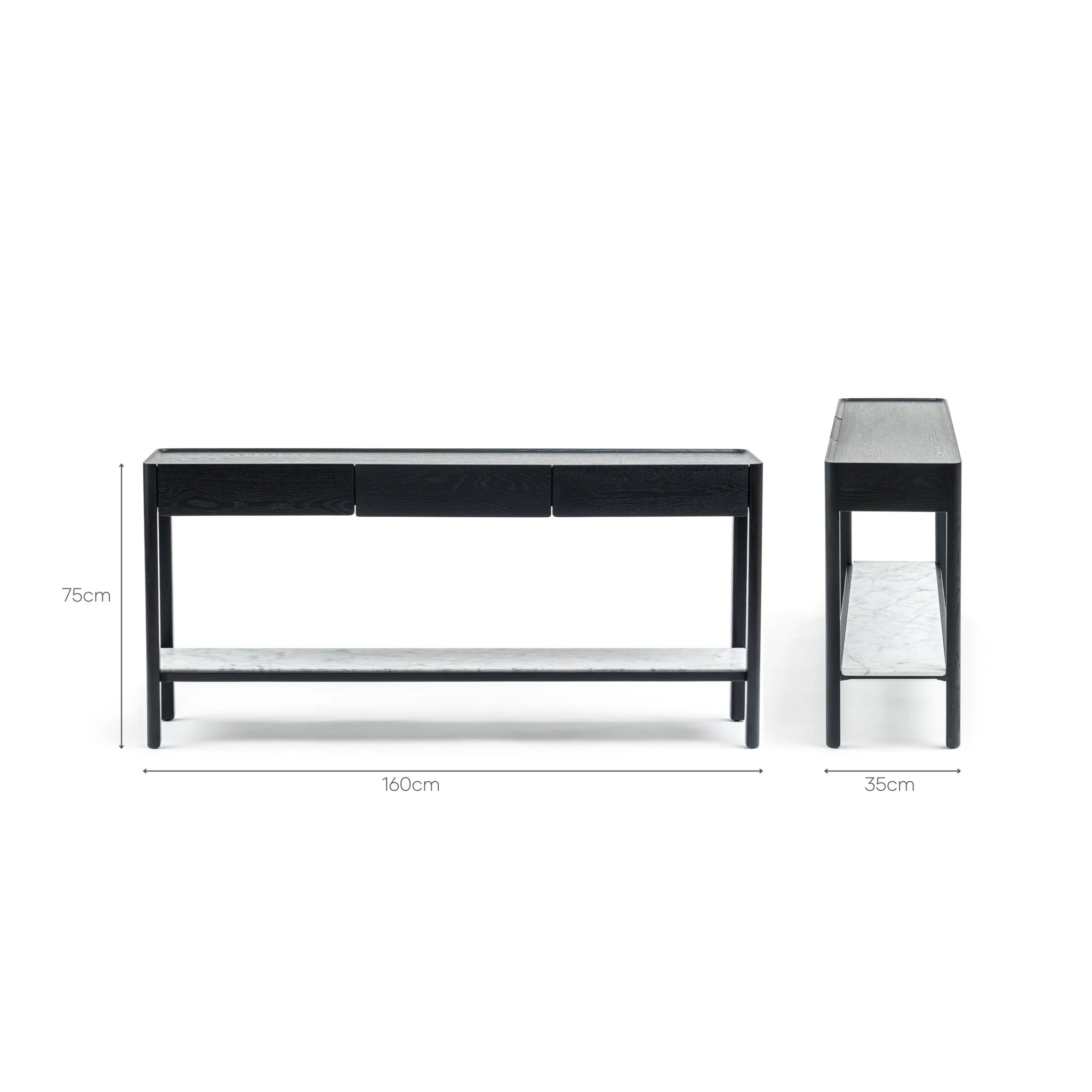 Nell Console - Black Oak & Bianca Carrara - Image 13