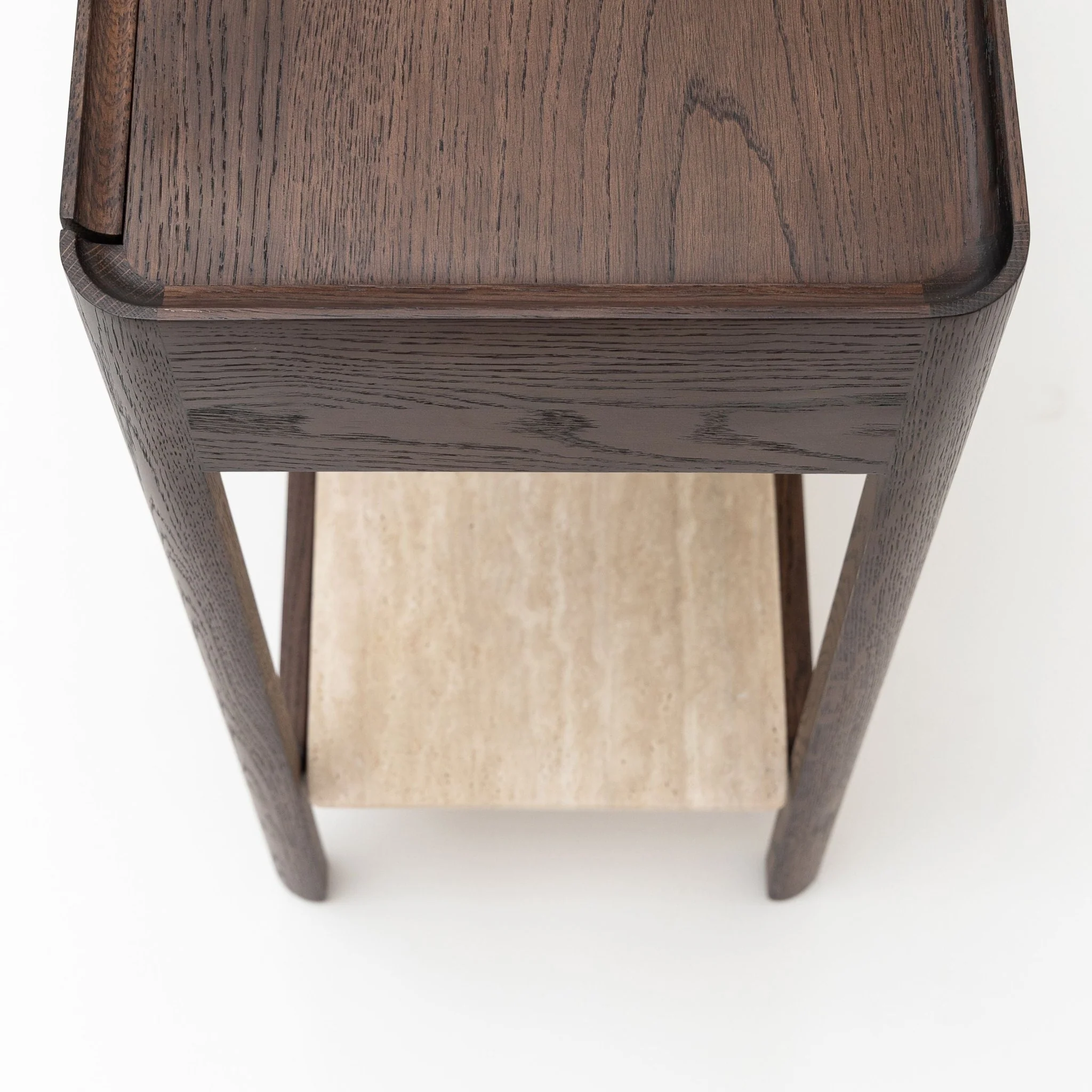 Nell Console - Espresso Oak & Travertine - Image 17