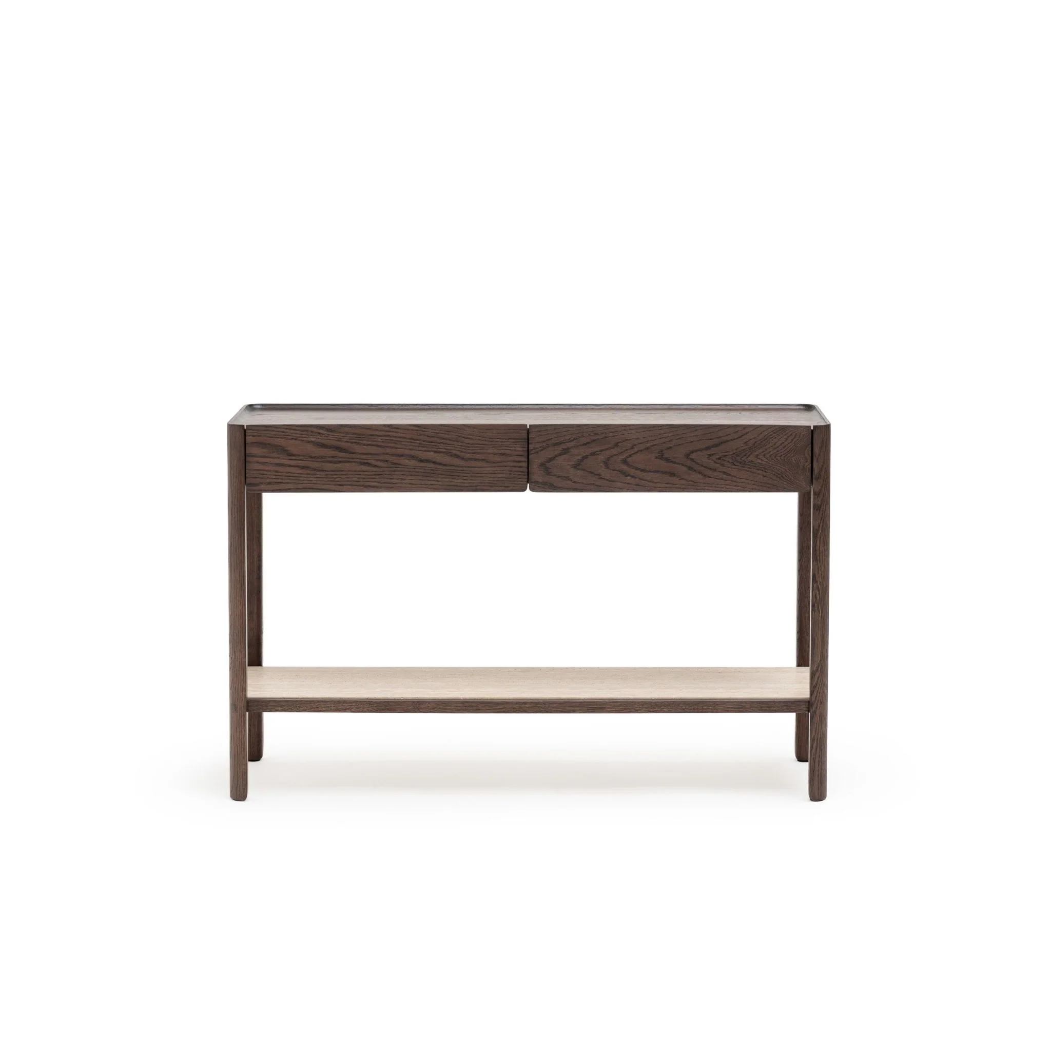 Nell Console - Espresso Oak & Travertine - Image 24
