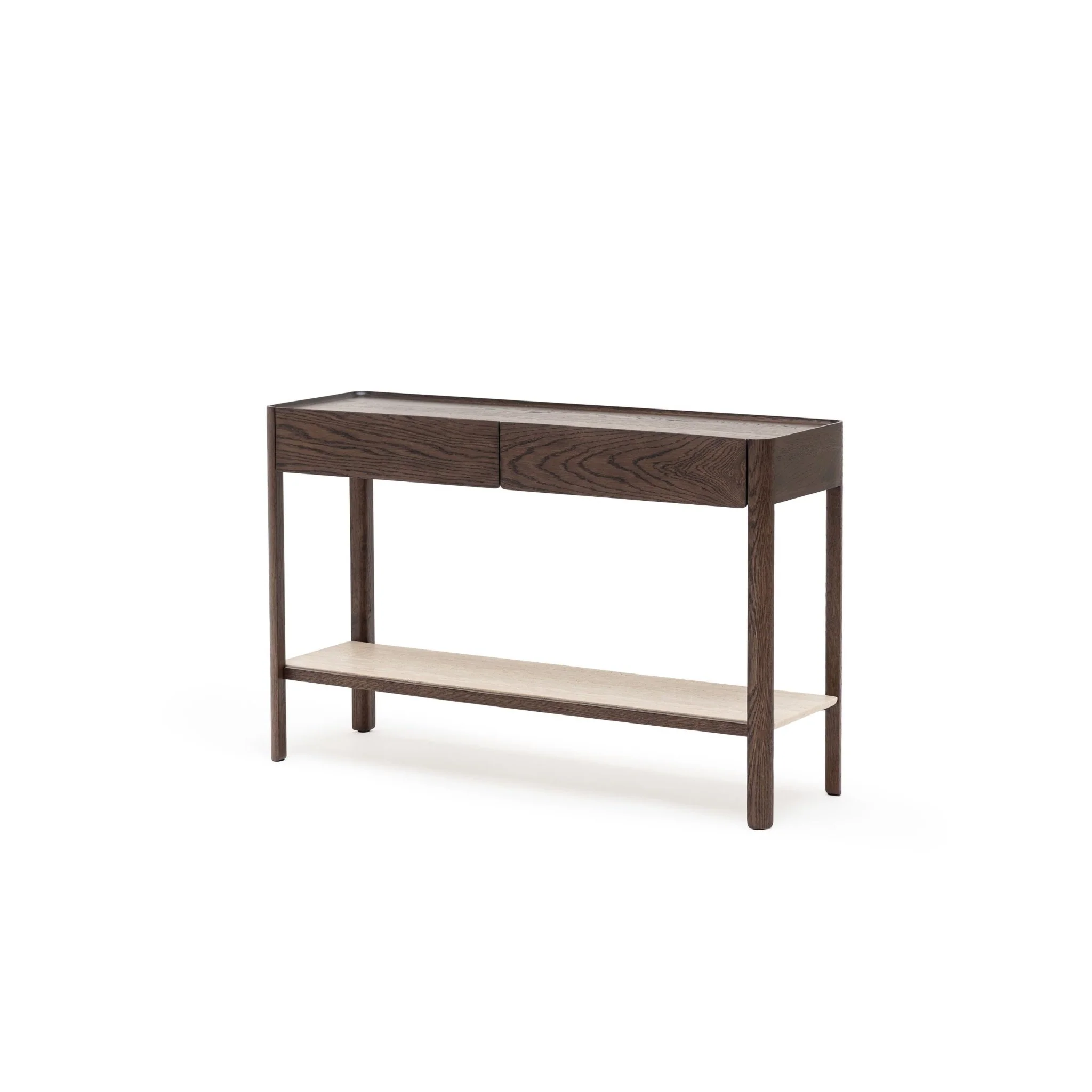 Nell Console - Espresso Oak & Travertine - Image 25
