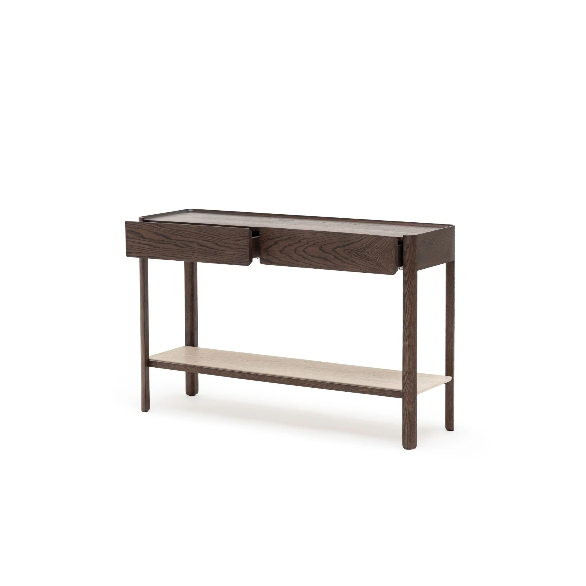 Nell Console - Espresso Oak & Travertine - Image 26
