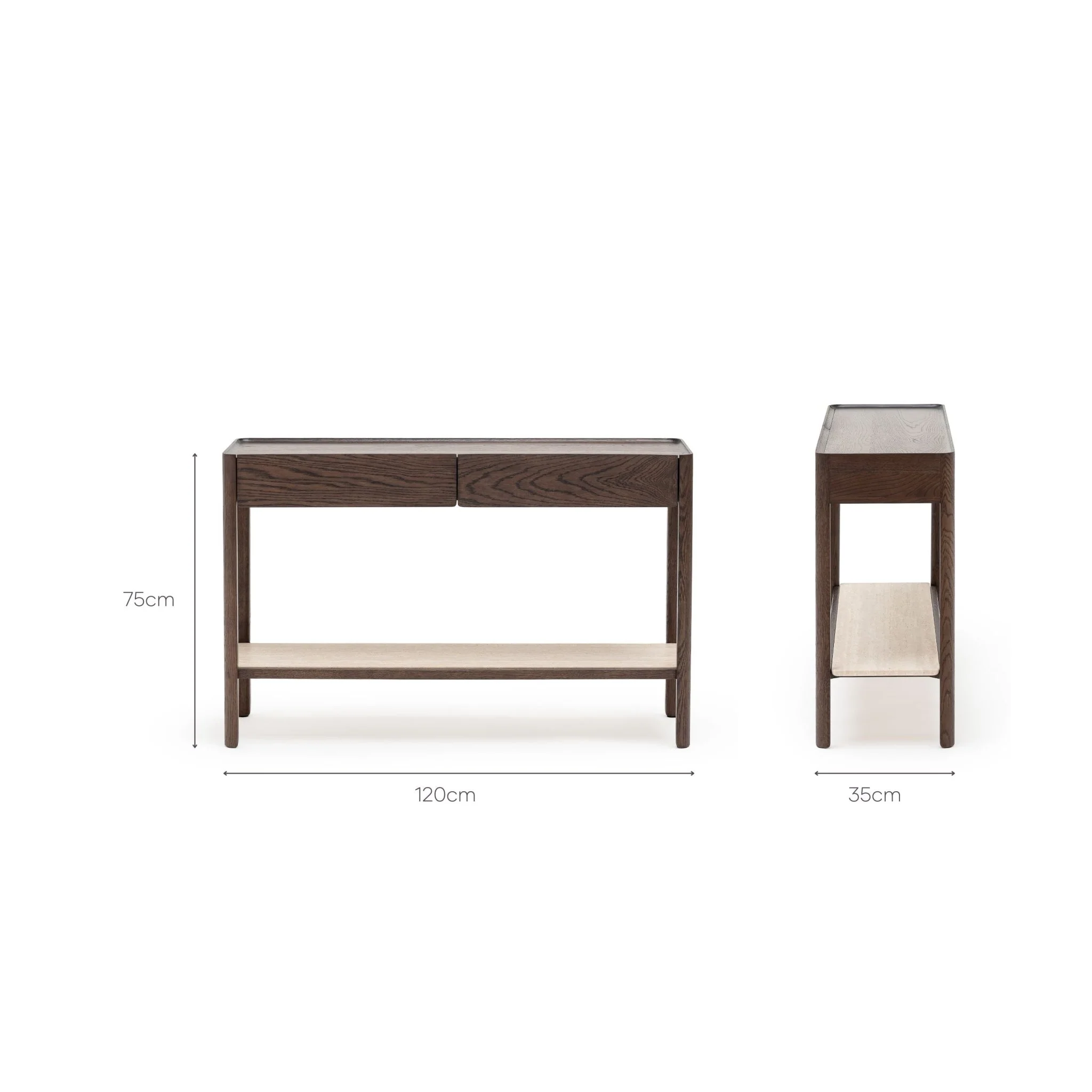Nell Console - Espresso Oak & Travertine - Image 43