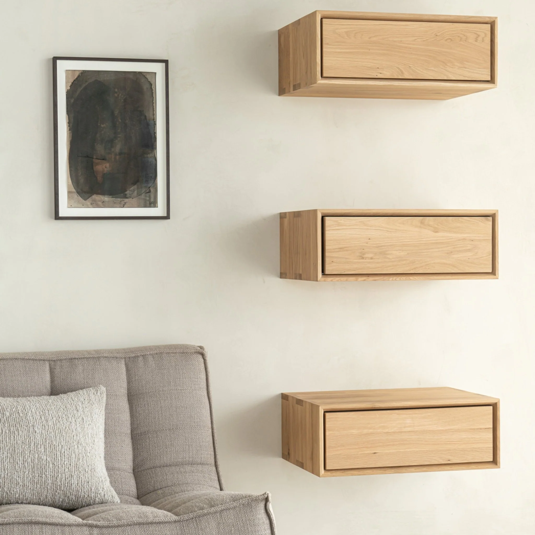 Nordic II Hanging Bedside Table - Oak - Image 5