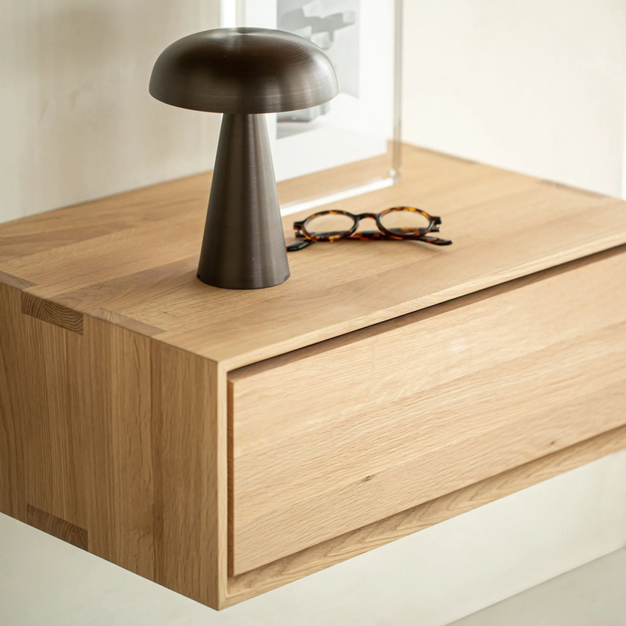 Nordic II Hanging Bedside Table - Oak - Image 6