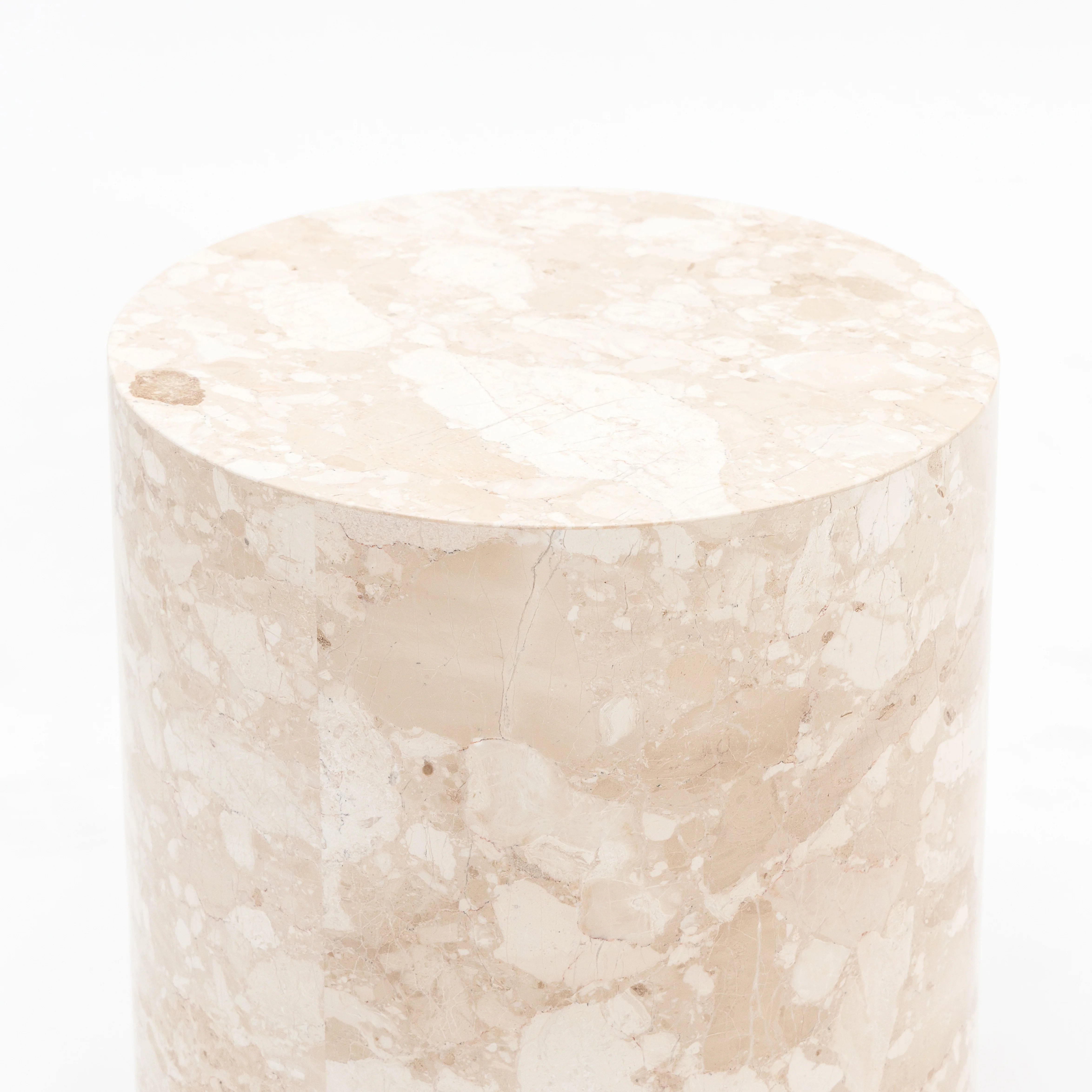 Nuba Cylinder Side Table - Kunis Breccia Marble - Image 2