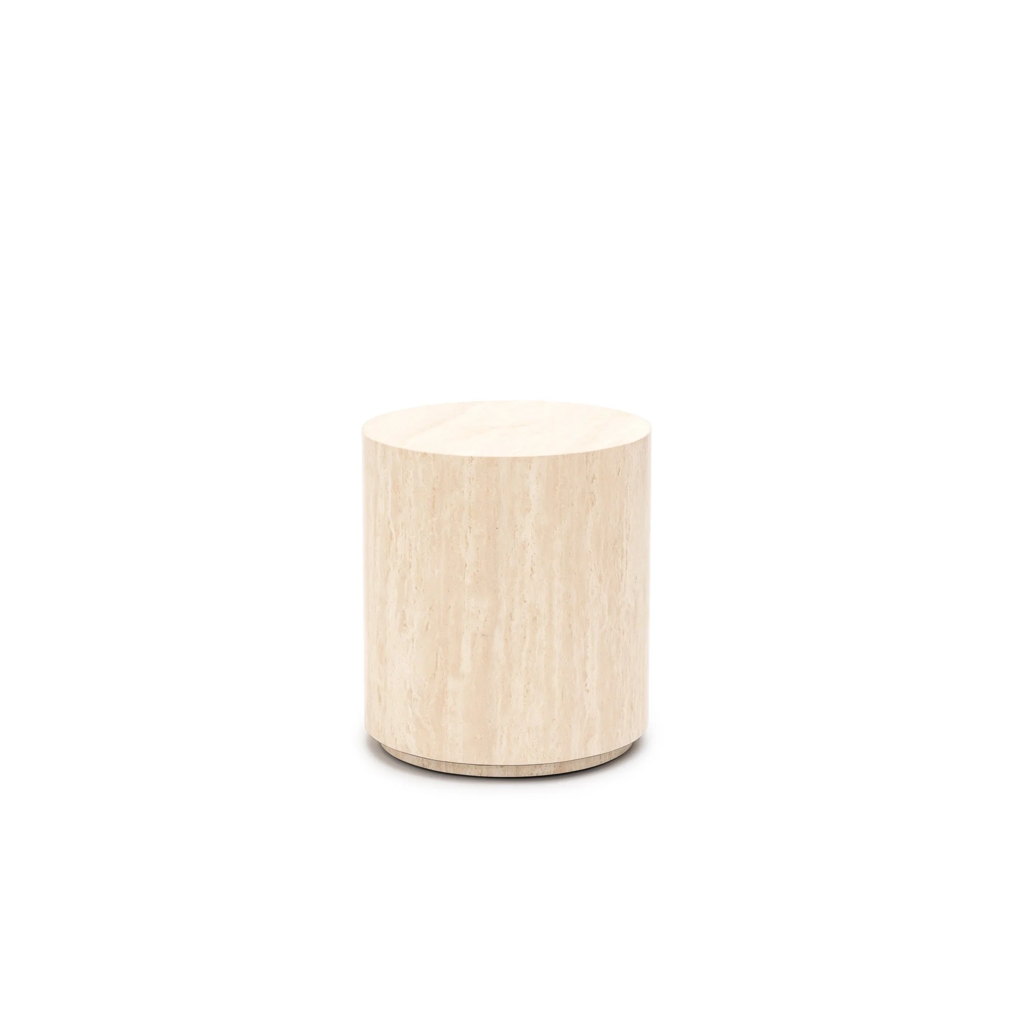 Nuba Cylinder Side Table - Travertine