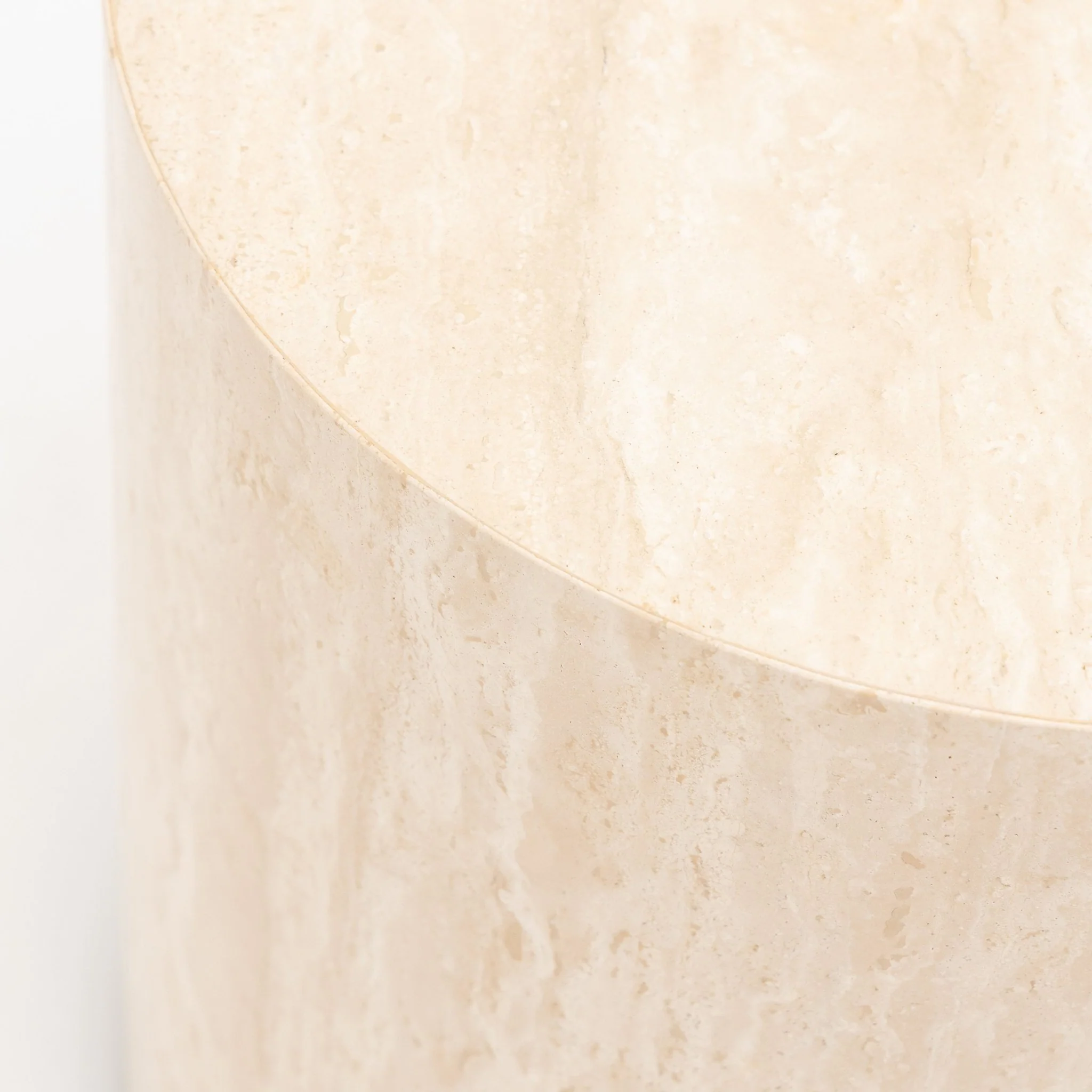 Nuba Cylinder Side Table - Travertine - Image 2