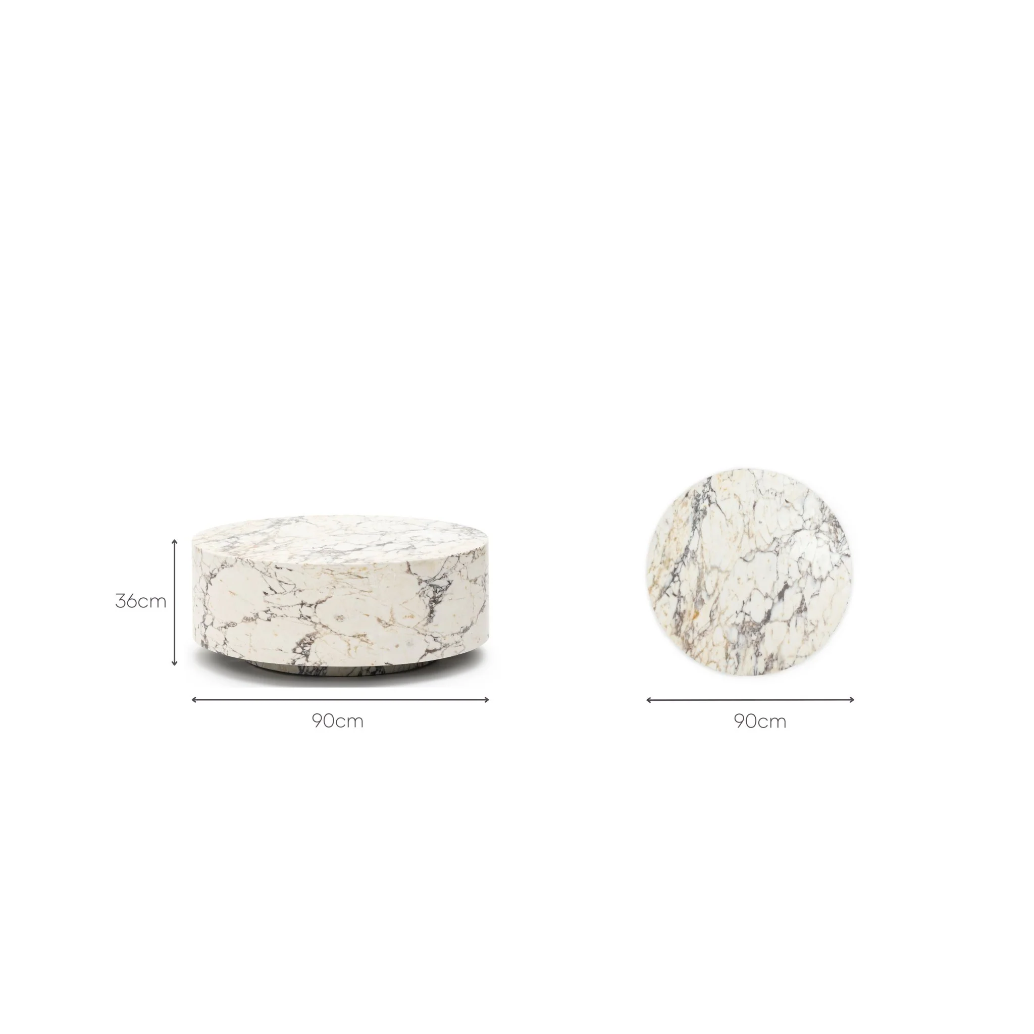 Nuba Round Coffee Table - Calacatta Viola - Image 11